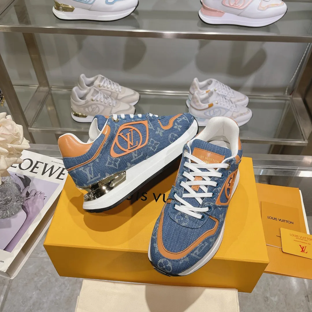 LOUIS VUITTON Neo Run Away Blue Orange Sneaker – Replica Louis Vuitton Style with Rep Shoes Design Minimalist 296