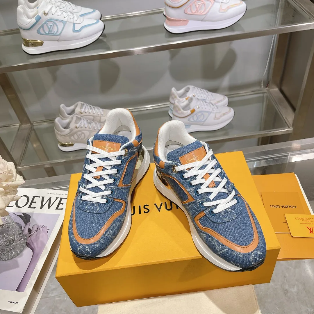LOUIS VUITTON Neo Run Away Blue Orange Sneaker – Replica Louis Vuitton Style with Rep Shoes Design Minimalist 296