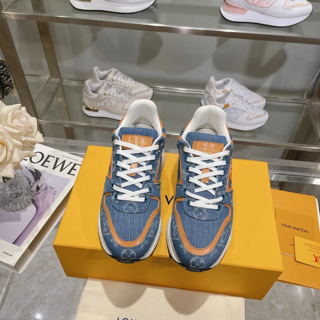 LOUIS VUITTON Neo Run Away Blue Orange Sneaker – Replica Louis Vuitton Style with Rep Shoes Design Minimalist 296