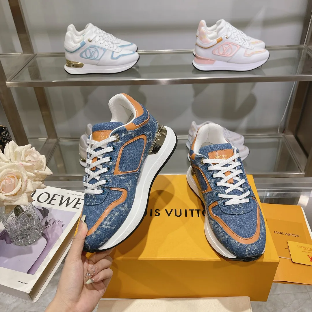 LOUIS VUITTON Neo Run Away Blue Orange Sneaker – Replica Louis Vuitton Style with Rep Shoes Design Minimalist 296