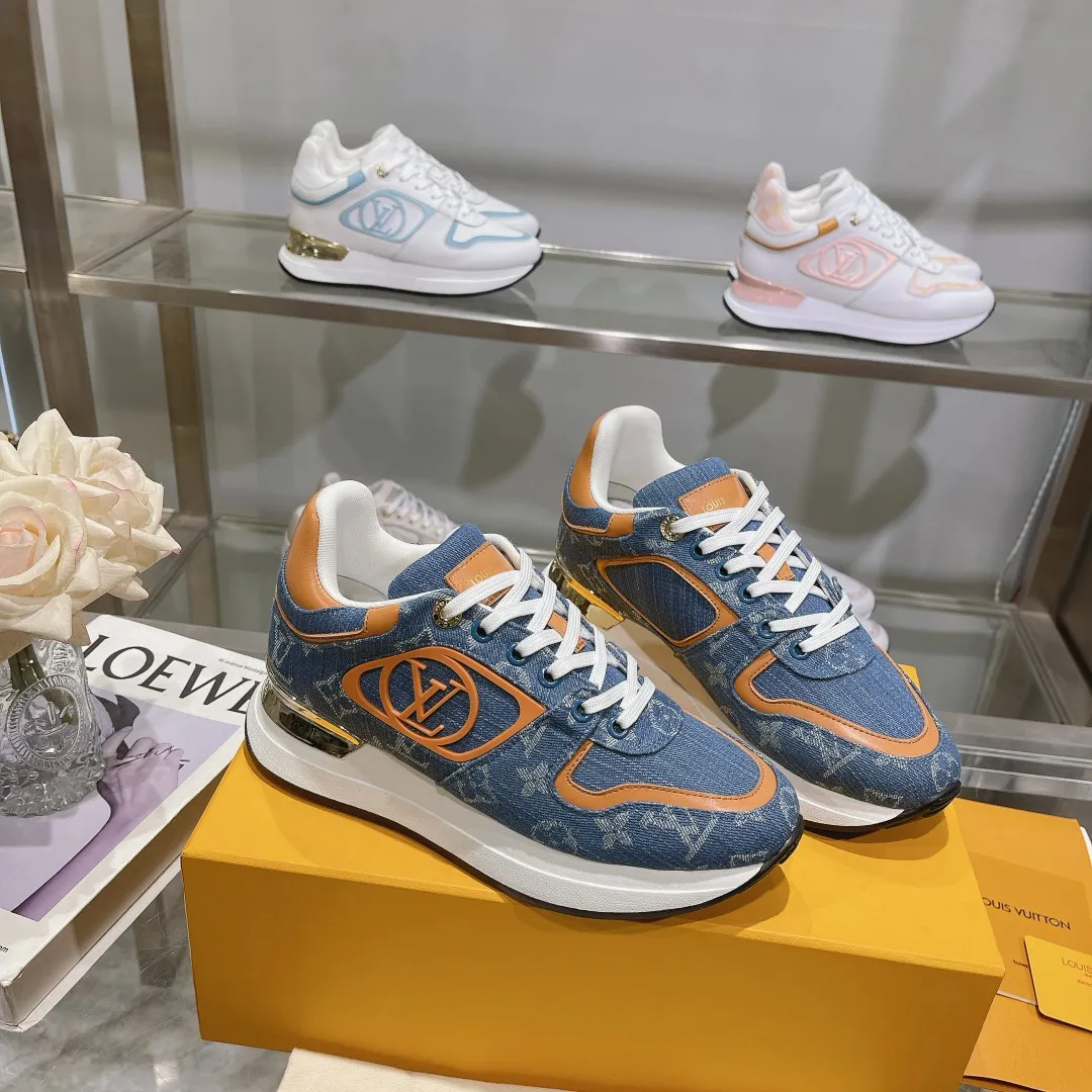 LOUIS VUITTON Neo Run Away Blue Orange Sneaker – Replica Louis Vuitton Style with Rep Shoes Design Minimalist 296