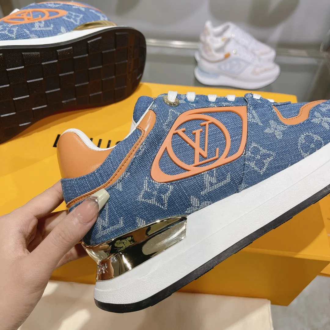 LOUIS VUITTON Neo Run Away Blue Orange Sneaker – Replica Louis Vuitton Style with Rep Shoes Design Minimalist 296