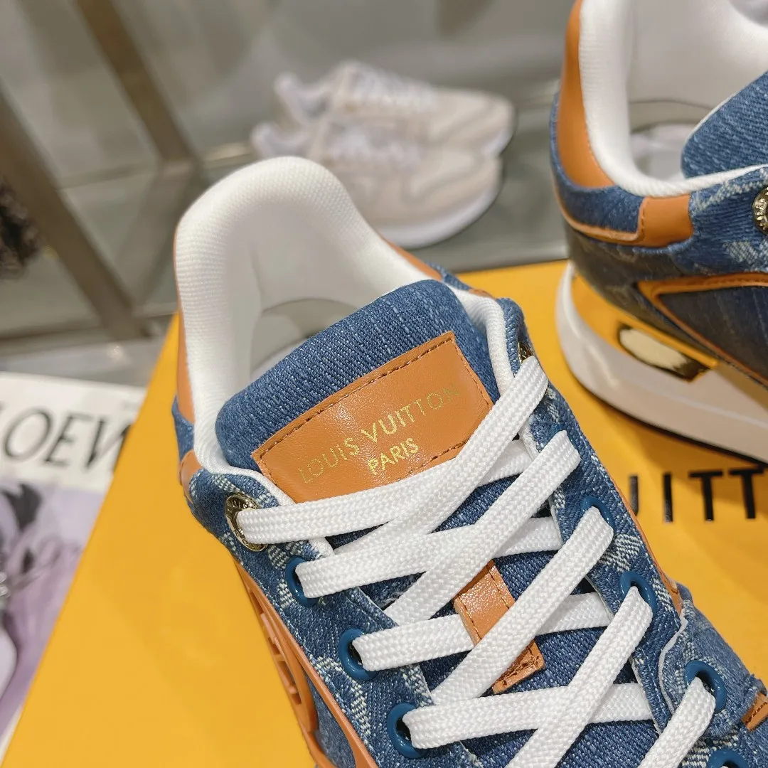 LOUIS VUITTON Neo Run Away Blue Orange Sneaker – Replica Louis Vuitton Style with Rep Shoes Design Minimalist 296
