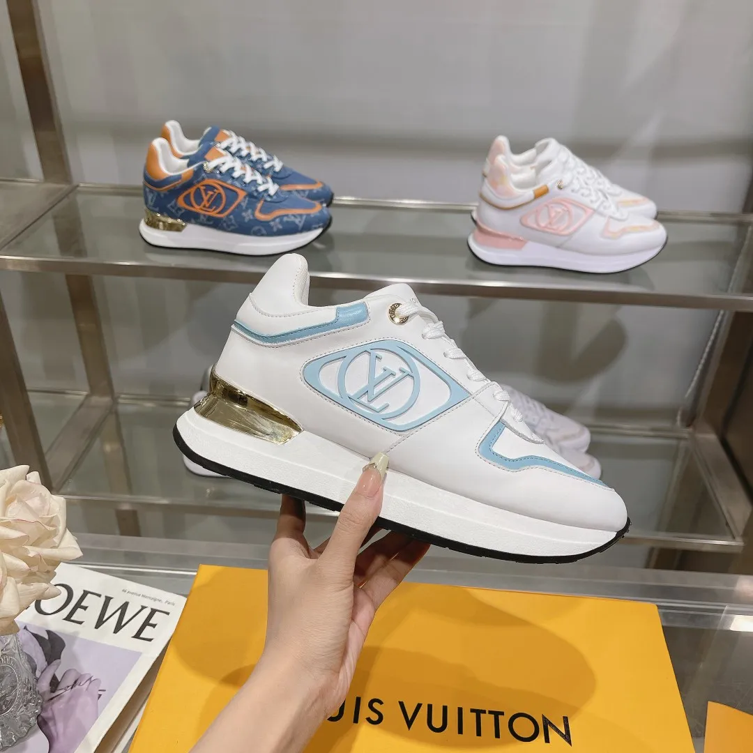 LOUIS VUITTON Neo Run Away White Blue Replica Sneakers with  Rep Design Effortless 294
