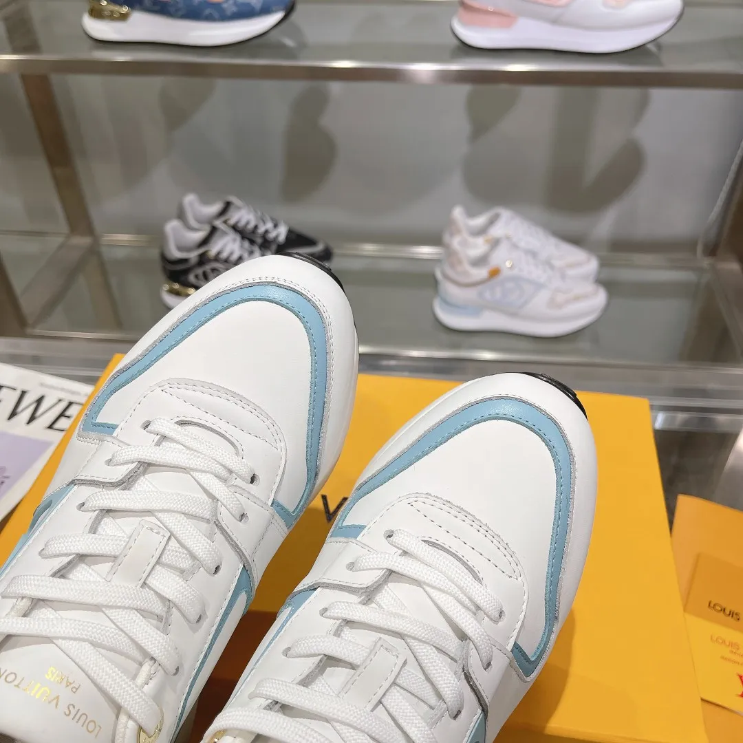 LOUIS VUITTON Neo Run Away White Blue Replica Sneakers with  Rep Design Effortless 294