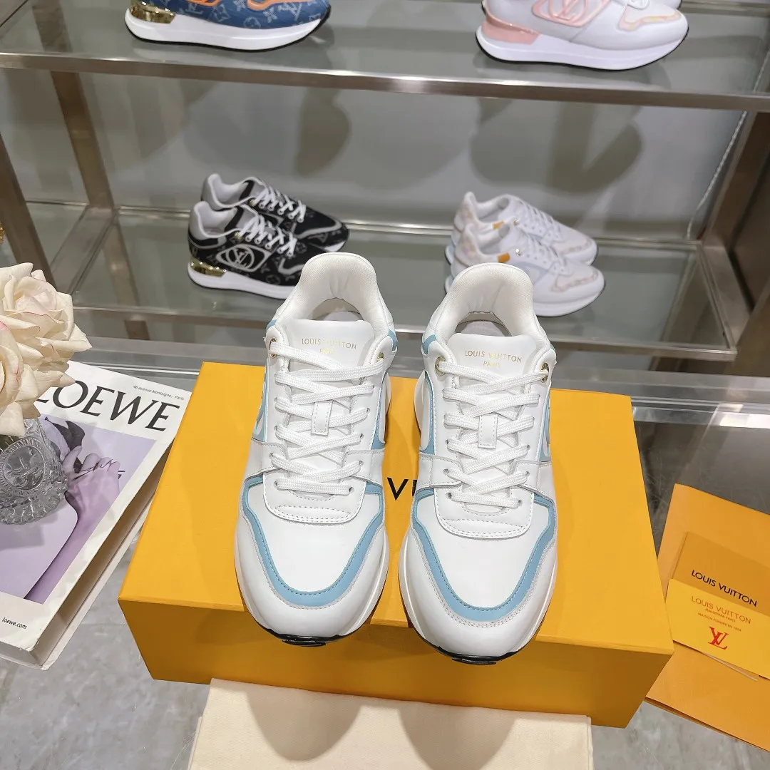 LOUIS VUITTON Neo Run Away White Blue Replica Sneakers with  Rep Design Effortless 294