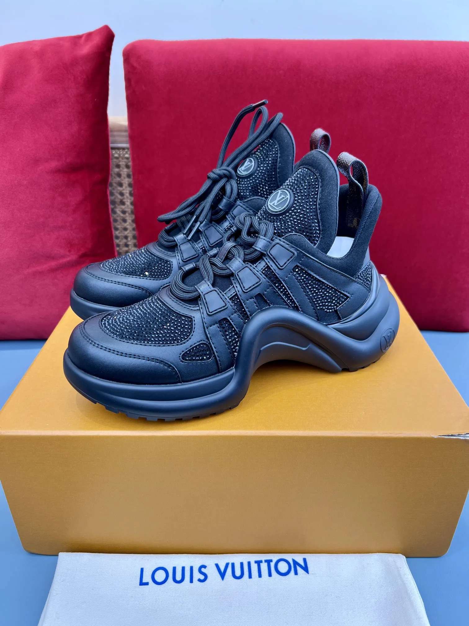 Louis Vuitton Archlight Black Mesh Sneakers –  Replica Shoes & Rep Footwear Packable 278
