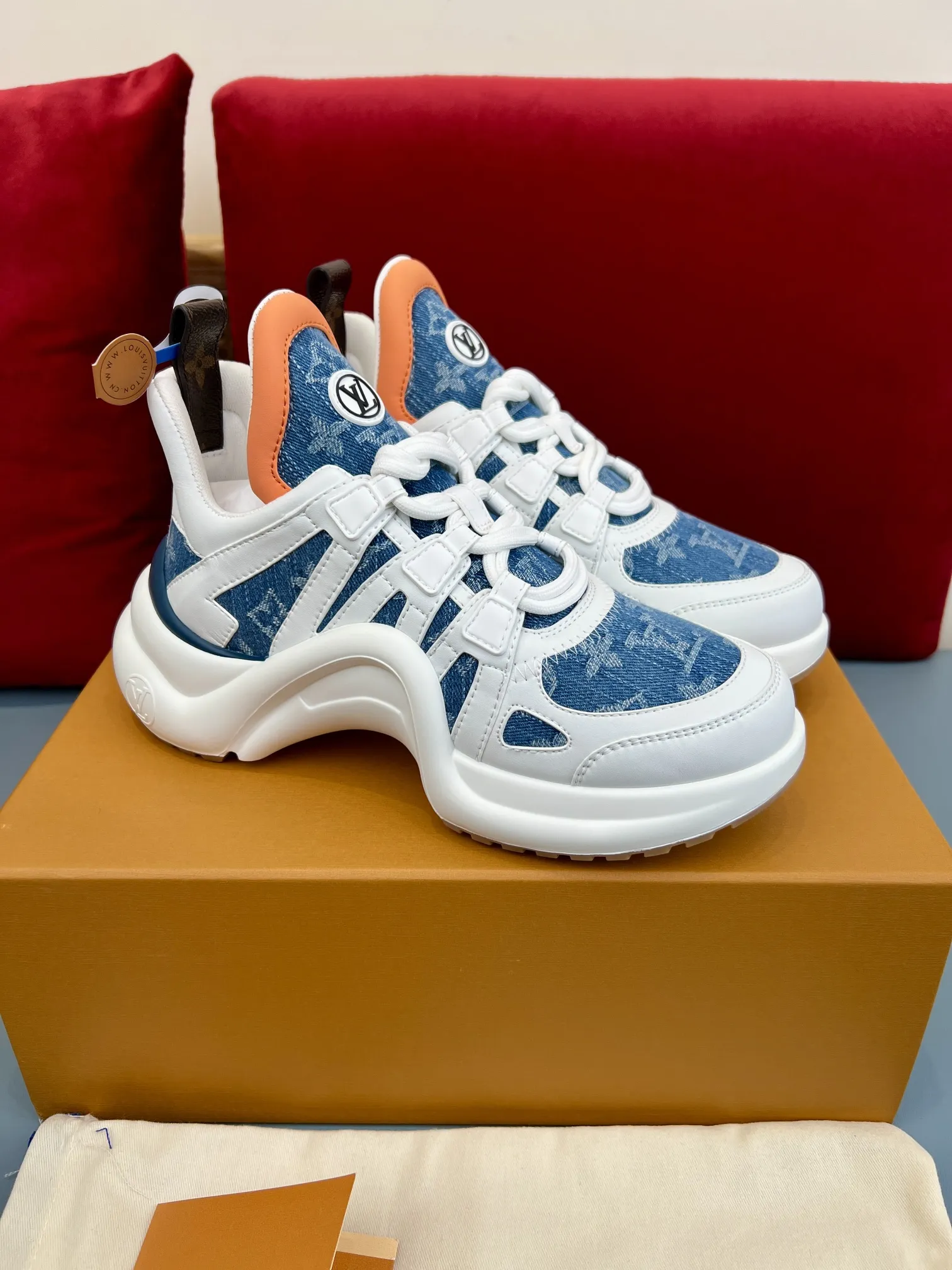 Louis Vuitton Archlight Denim White Replica Shoes – Rep Sneakers Classic 279