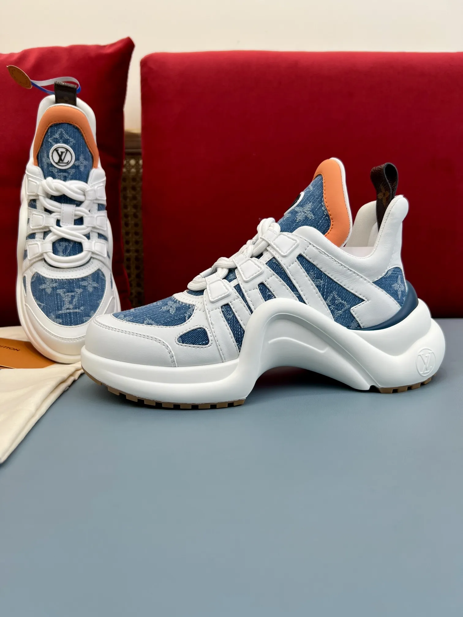 Louis Vuitton Archlight Denim White Replica Shoes – Rep Sneakers Classic 279