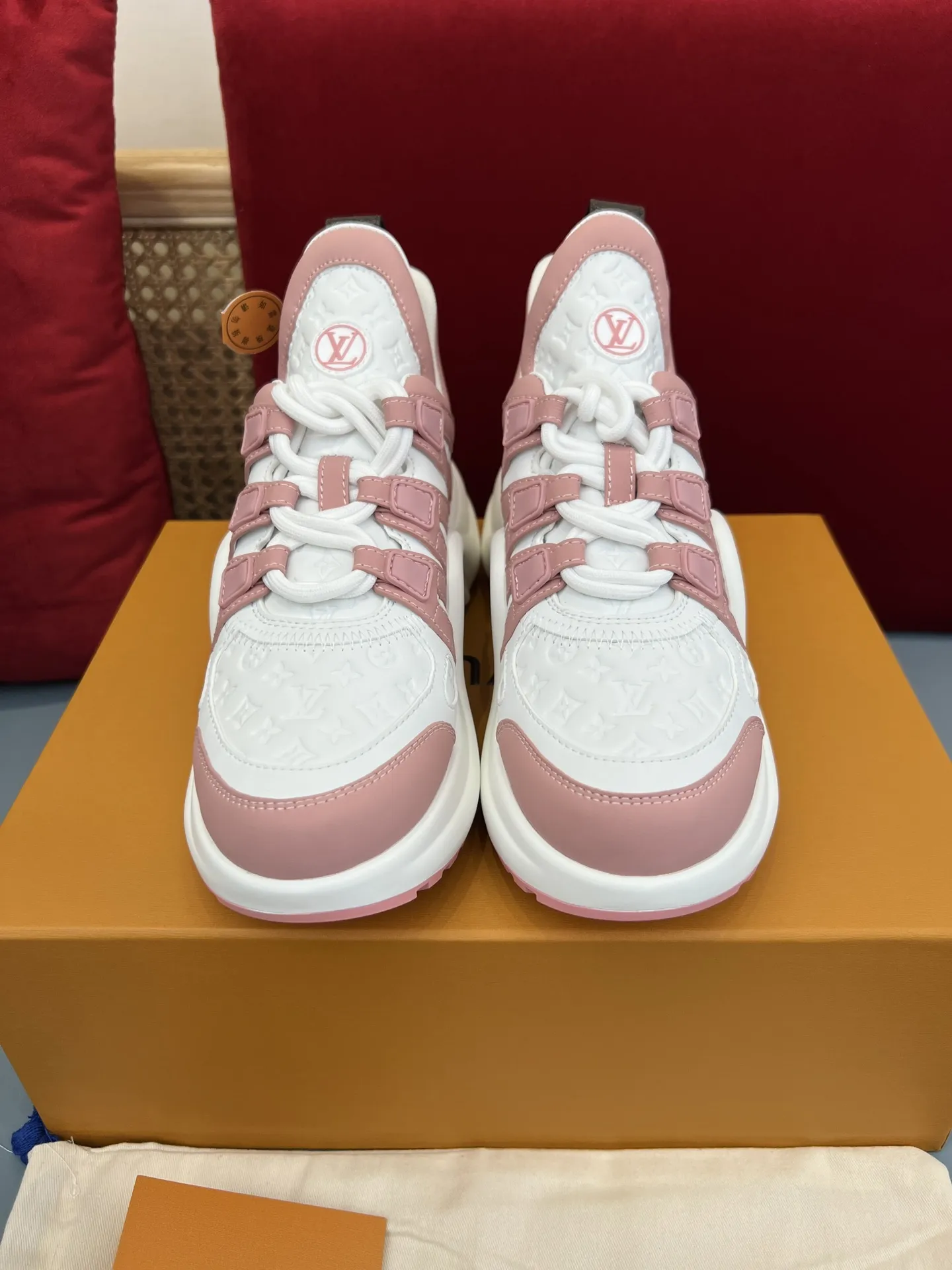 ModernLook Louis Vuitton Archlight White Pink Replica Shoes with Rep Sneakers Style 285
