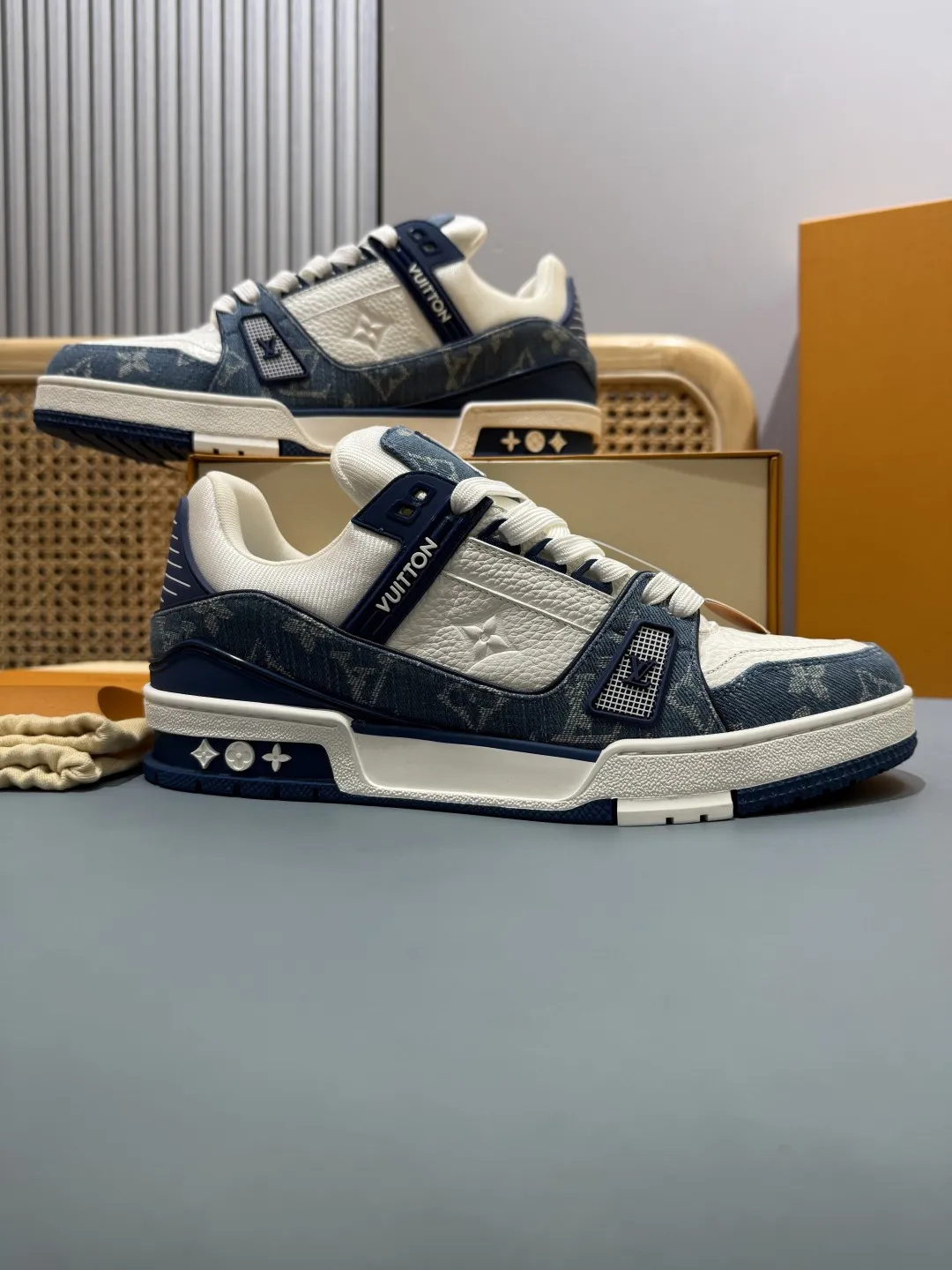 Louis Vuitton Trainer Blue Denim Low Top Replica Shoes –  Rep Shoes Bright 396