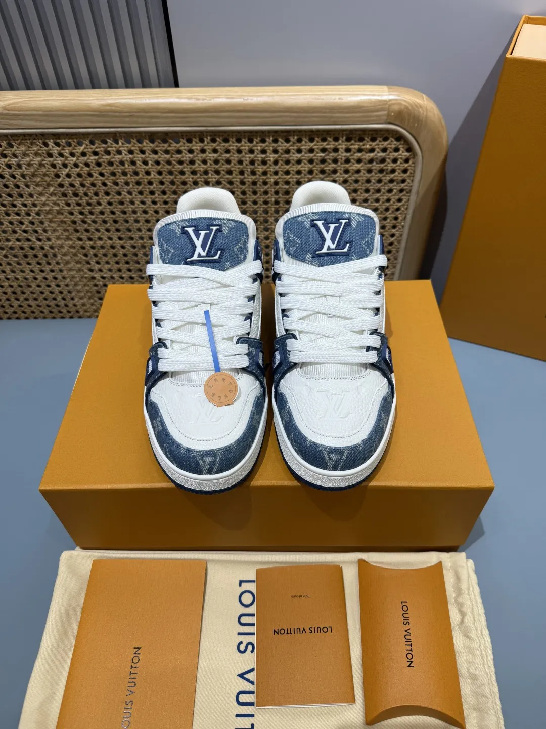 Louis Vuitton Trainer Blue Denim Low Top Replica Shoes –  Rep Shoes Bright 396