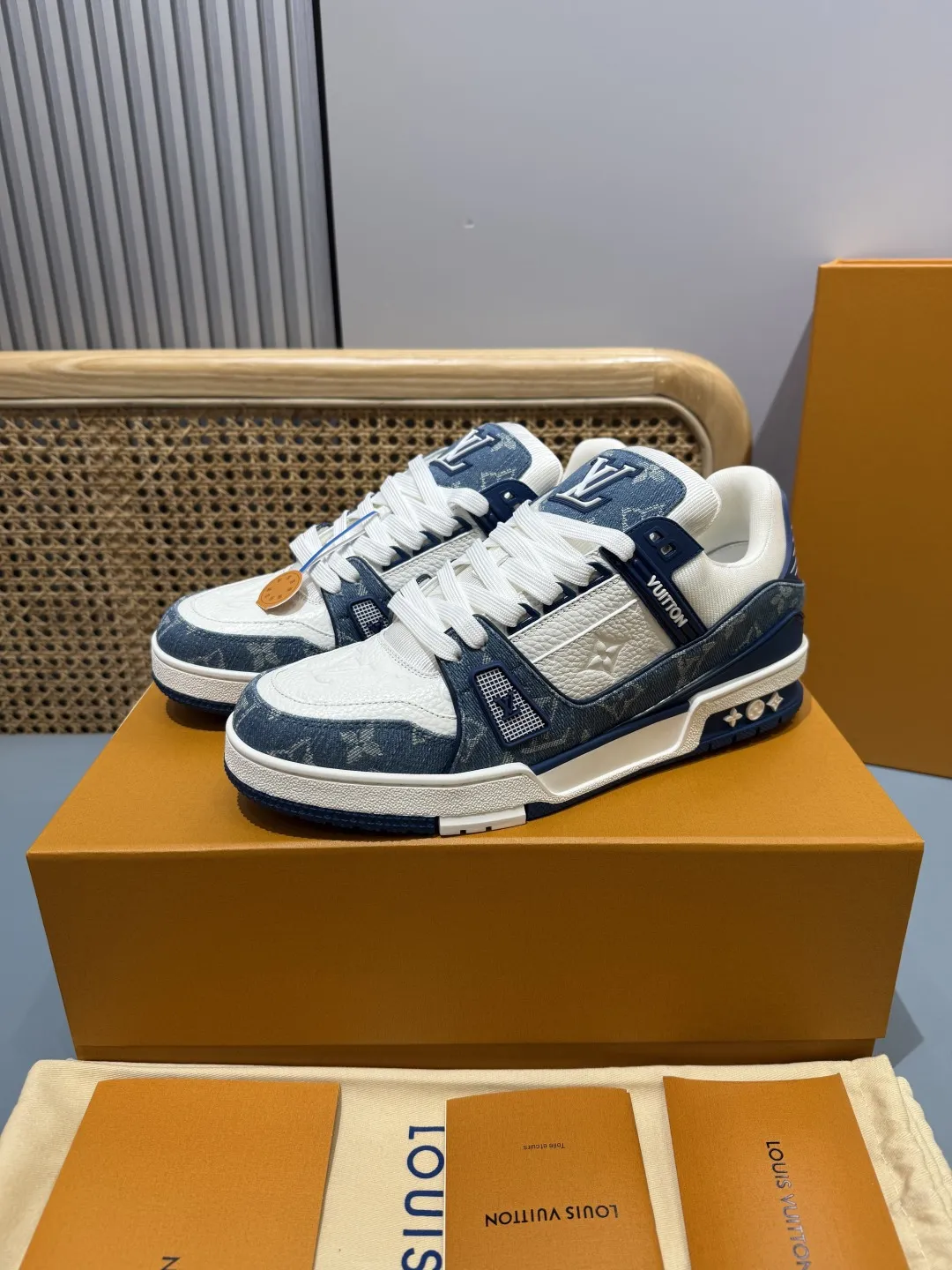 Louis Vuitton Trainer Blue Denim Low Top Replica Shoes –  Rep Shoes Bright 396