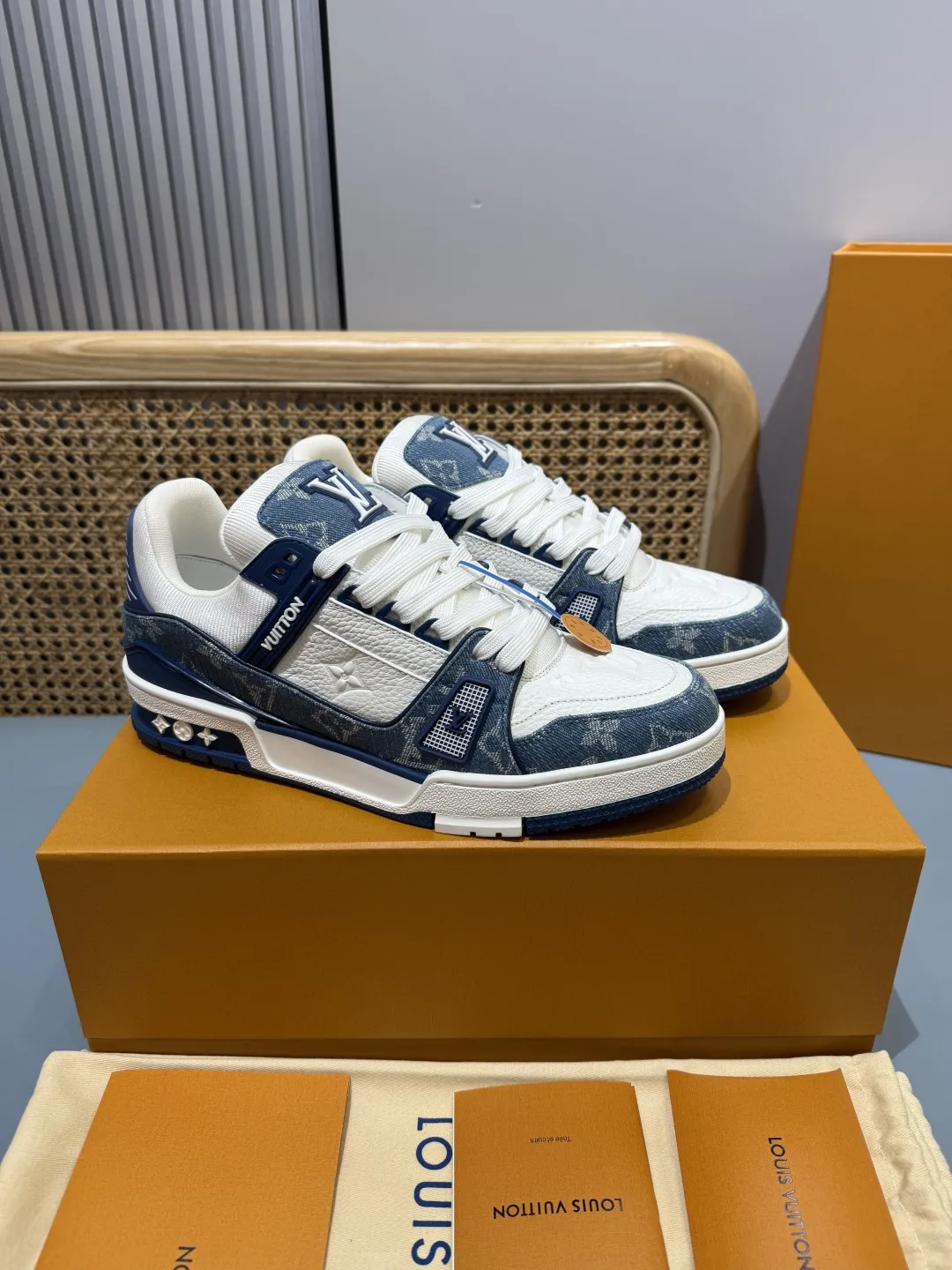 Louis Vuitton Trainer Blue Denim Low Top Replica Shoes –  Rep Shoes Bright 396