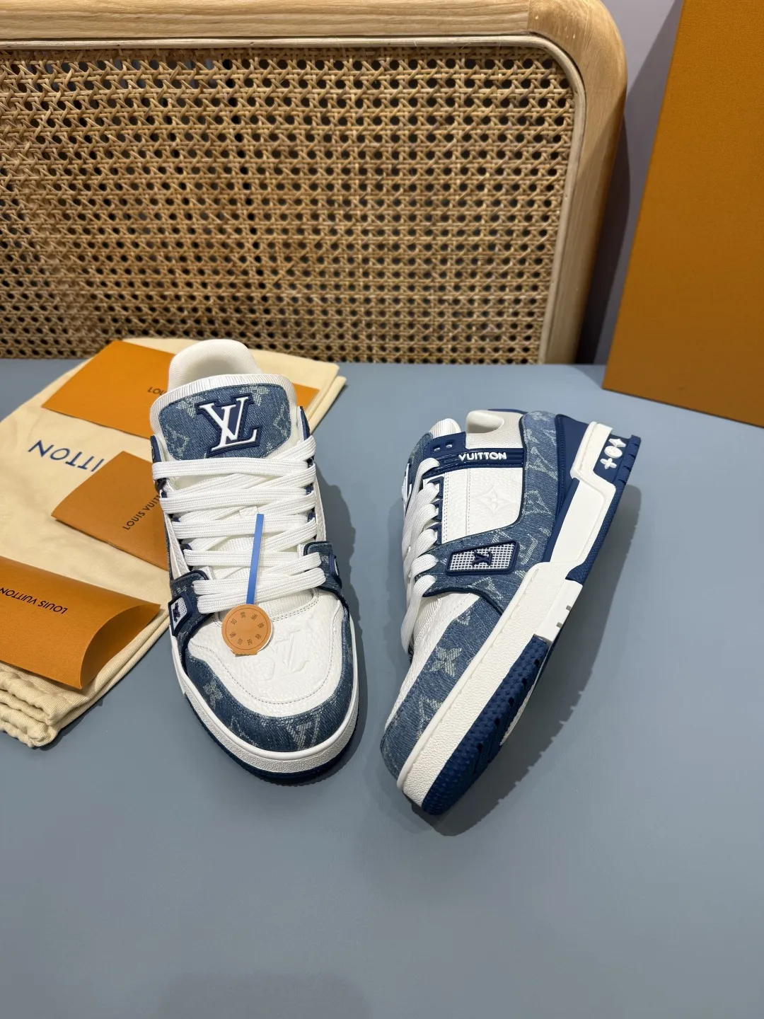 Louis Vuitton Trainer Blue Denim Low Top Replica Shoes –  Rep Shoes Bright 396