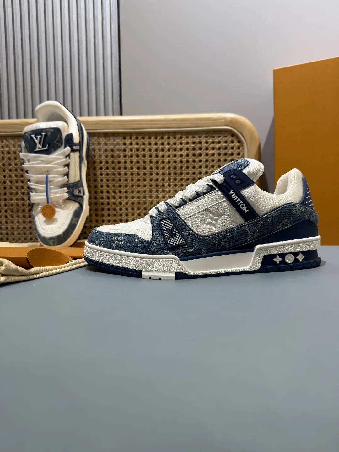 Louis Vuitton Trainer Blue Denim Low Top Replica Shoes –  Rep Shoes Bright 396