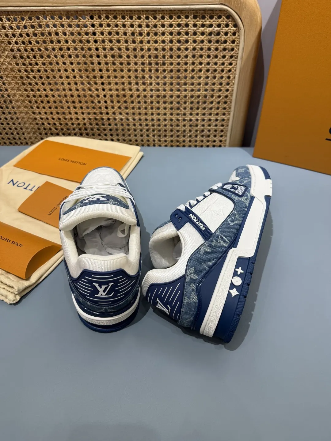 Louis Vuitton Trainer Blue Denim Low Top Replica Shoes –  Rep Shoes Bright 396