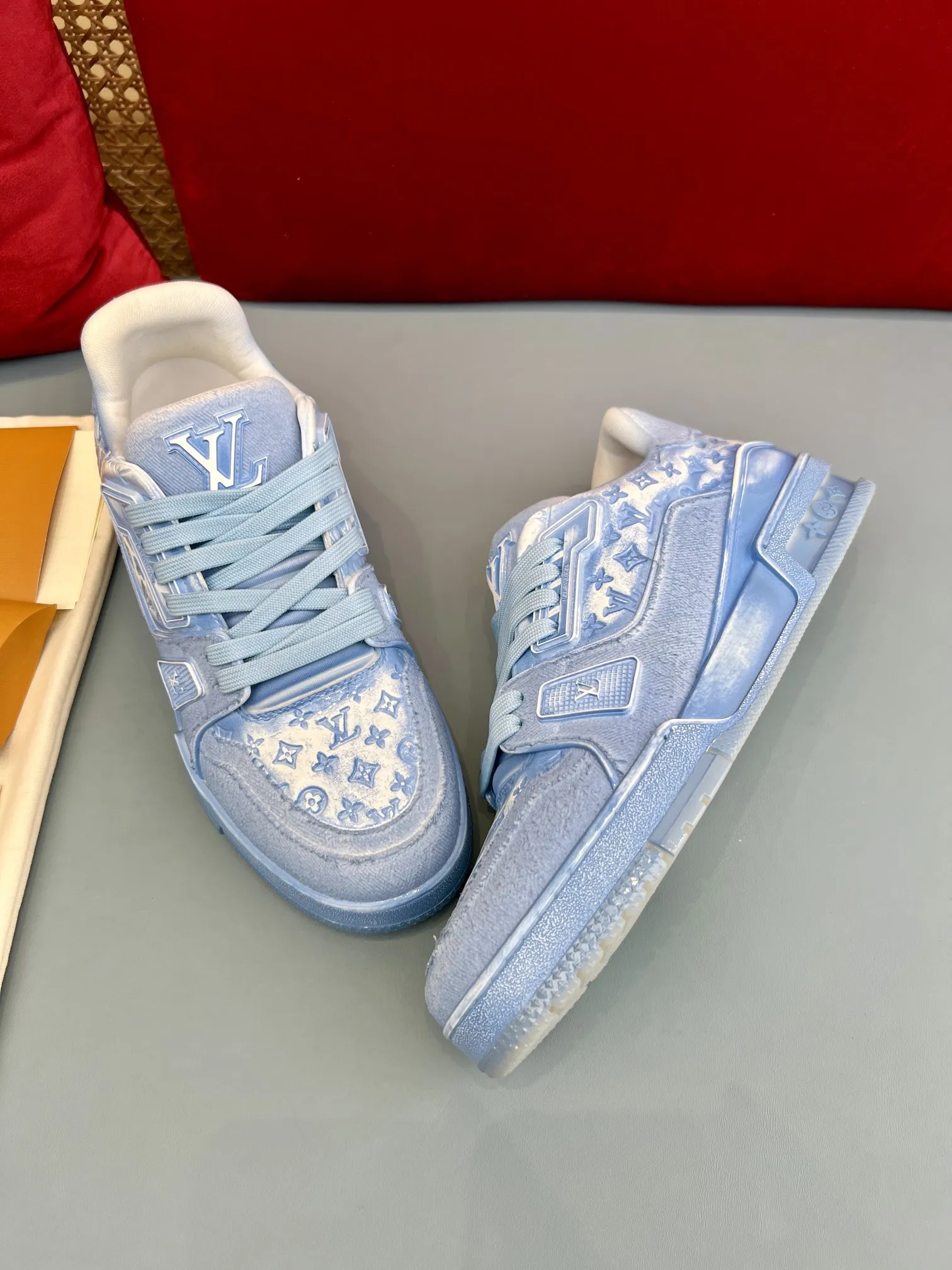 TimelessDesign Louis Vuitton Trainer Blue Denim Sneakers – Replica Louis Vuitton Edition 336