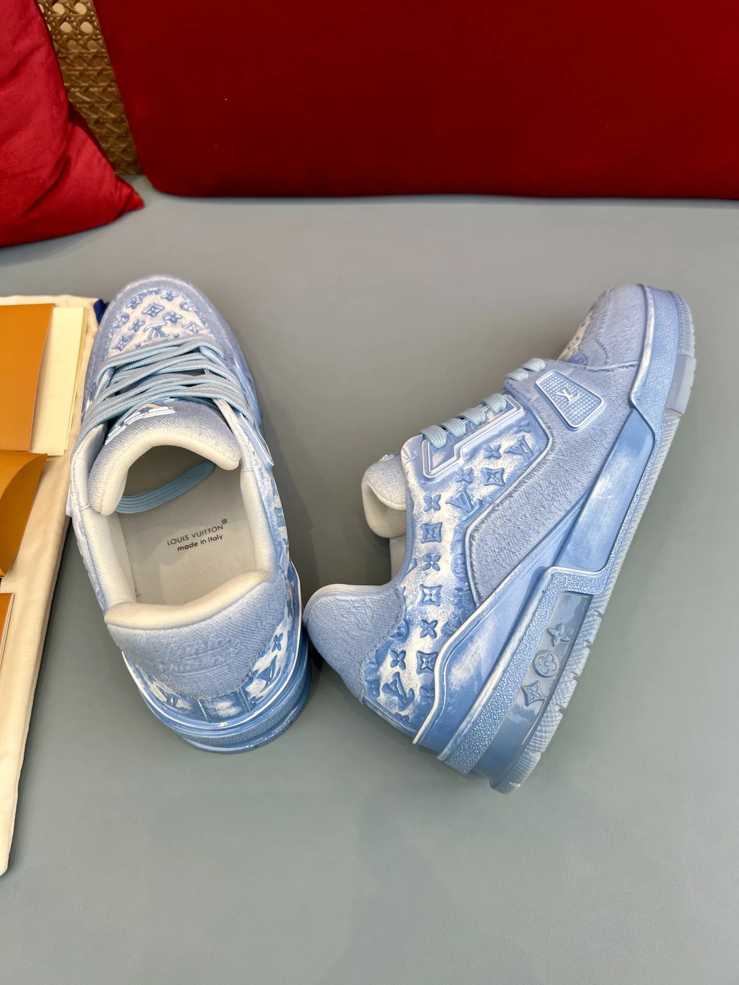 TimelessDesign Louis Vuitton Trainer Blue Denim Sneakers – Replica Louis Vuitton Edition 336