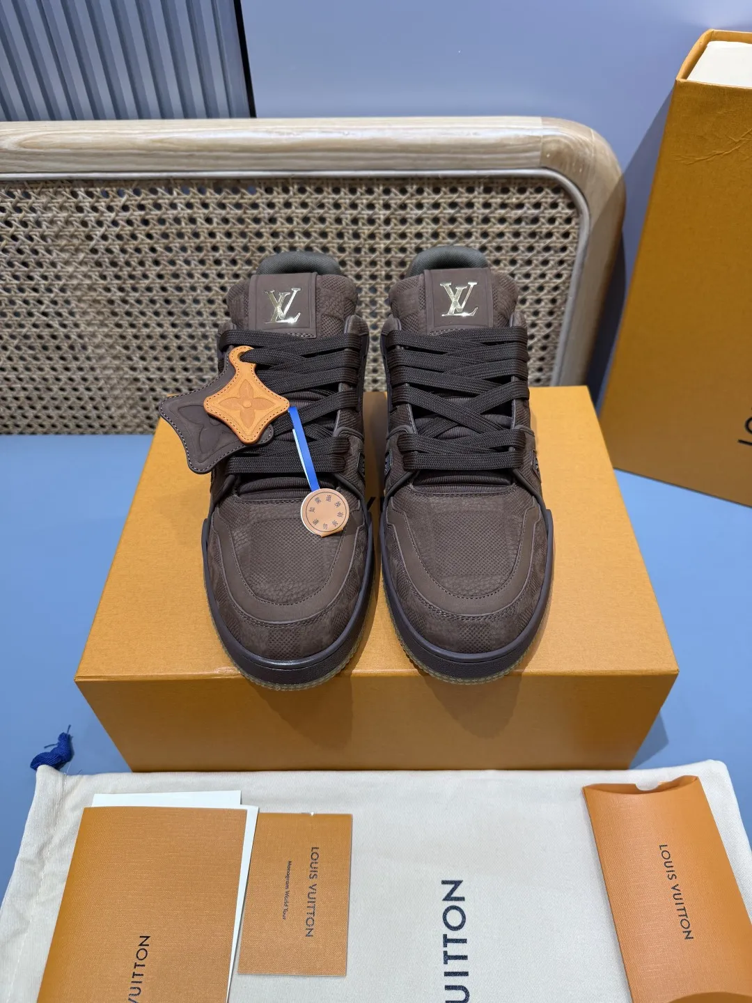 Louis Vuitton Trainer Brown Suede Sneakers –  Replica Shoes & Rep Shoes Stylish 441