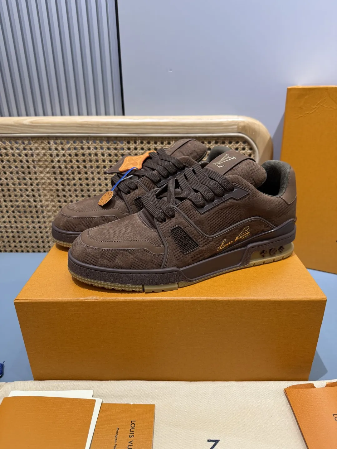 Louis Vuitton Trainer Brown Suede Sneakers –  Replica Shoes & Rep Shoes Stylish 441