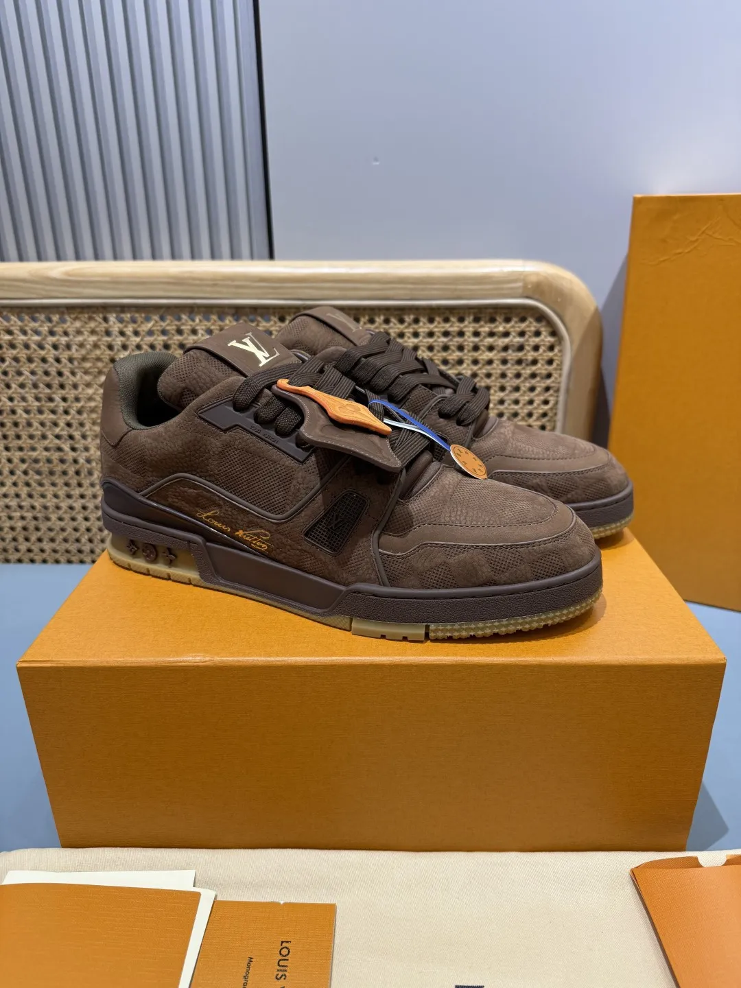 Louis Vuitton Trainer Brown Suede Sneakers –  Replica Shoes & Rep Shoes Stylish 441