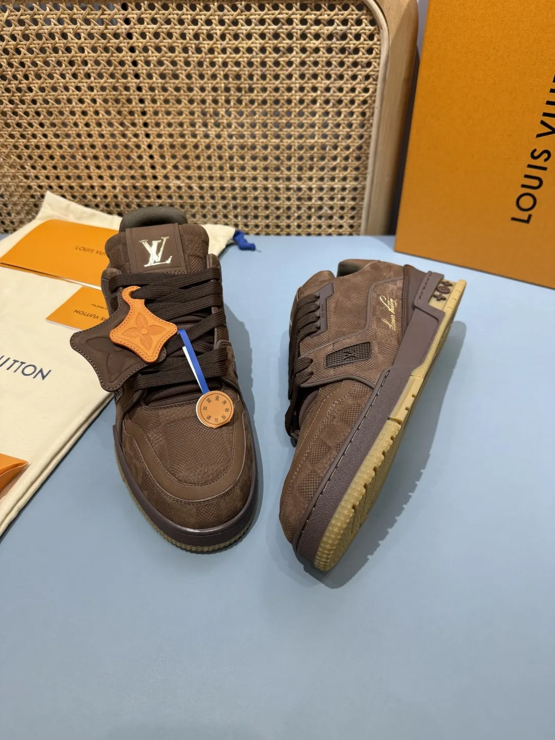 Louis Vuitton Trainer Brown Suede Sneakers –  Replica Shoes & Rep Shoes Stylish 441