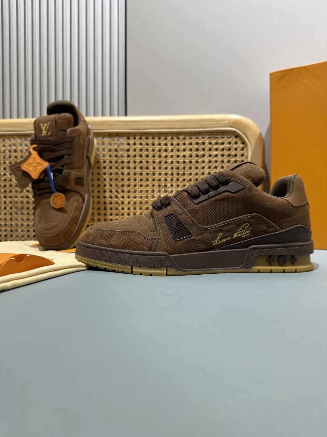 Louis Vuitton Trainer Brown Suede Sneakers –  Replica Shoes & Rep Shoes Stylish 441