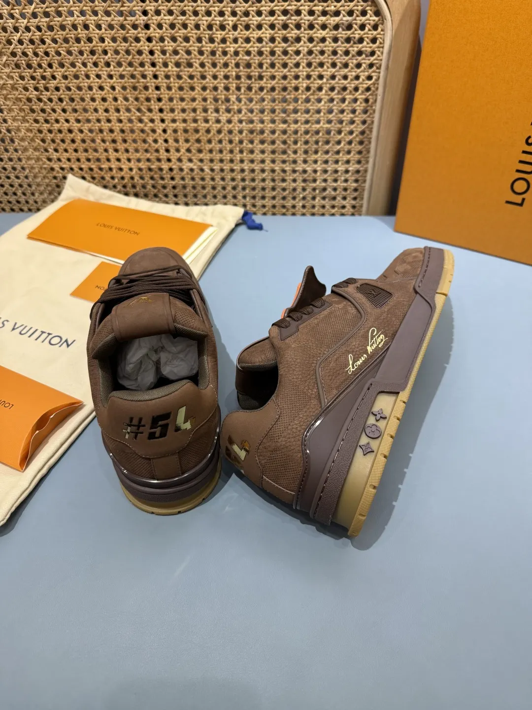 Louis Vuitton Trainer Brown Suede Sneakers –  Replica Shoes & Rep Shoes Stylish 441