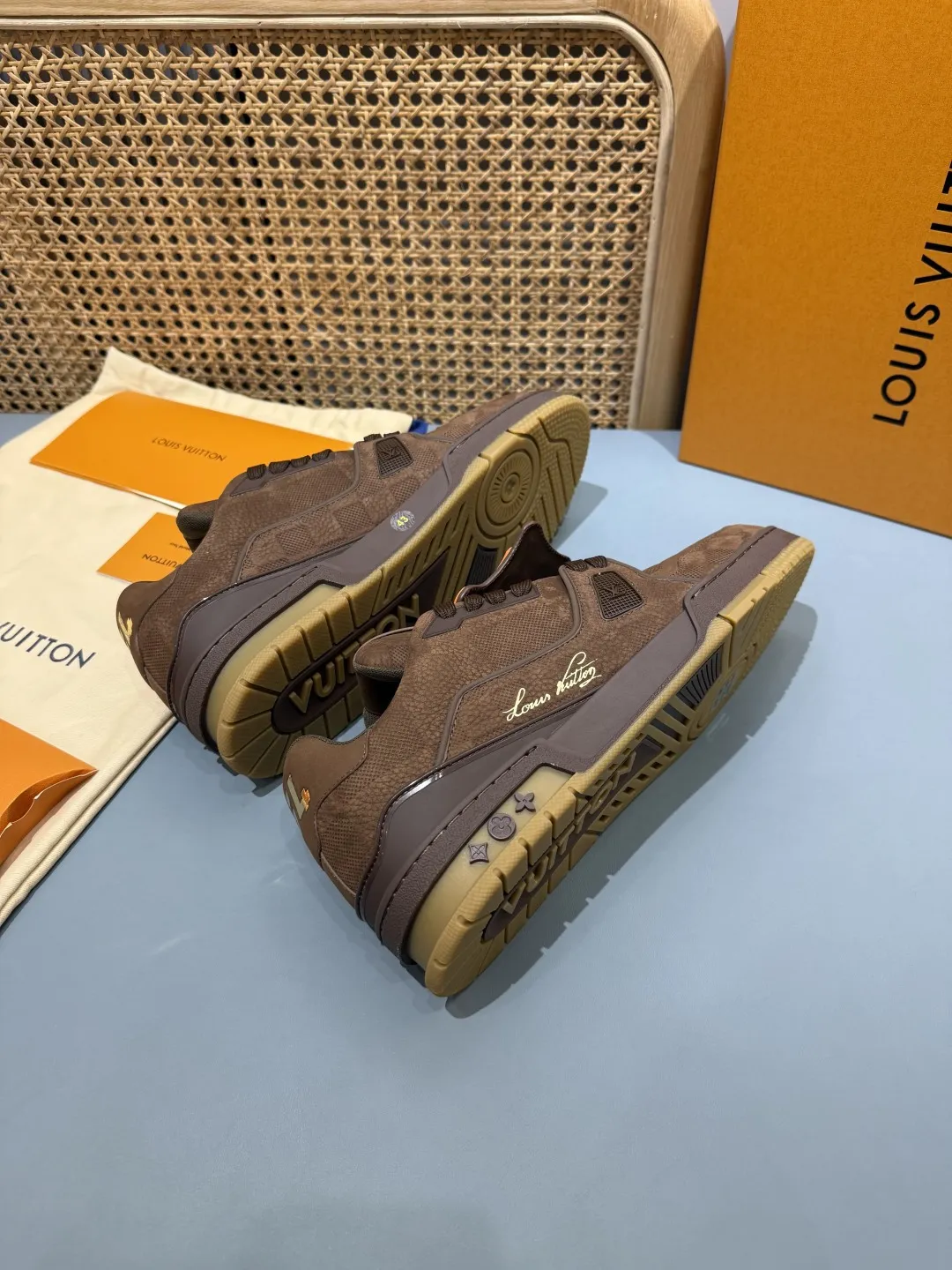 Louis Vuitton Trainer Brown Suede Sneakers –  Replica Shoes & Rep Shoes Stylish 441