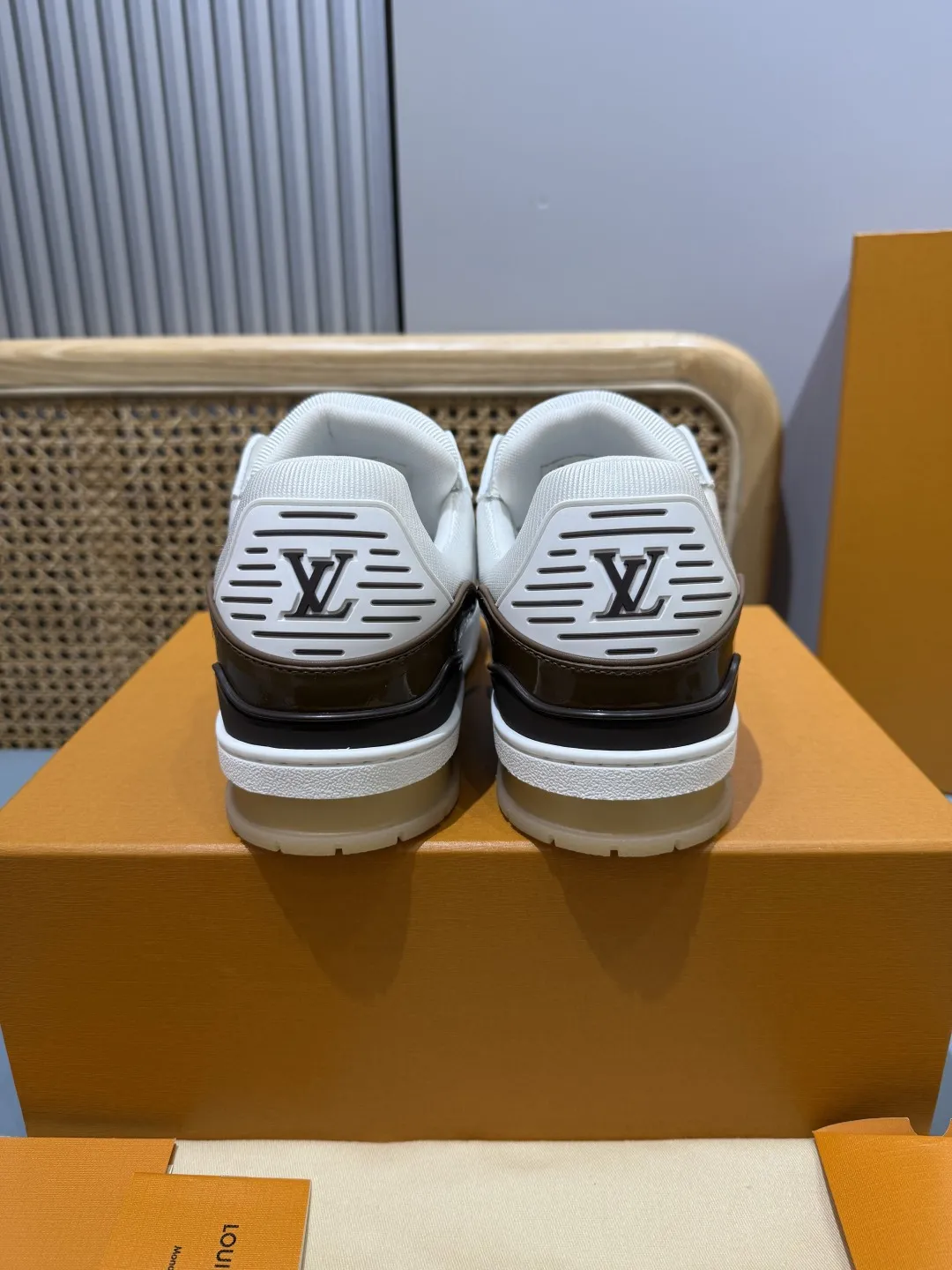 Efficient Louis Vuitton Trainer Brown White Replica Sneakers with Rep Shoes Style 377