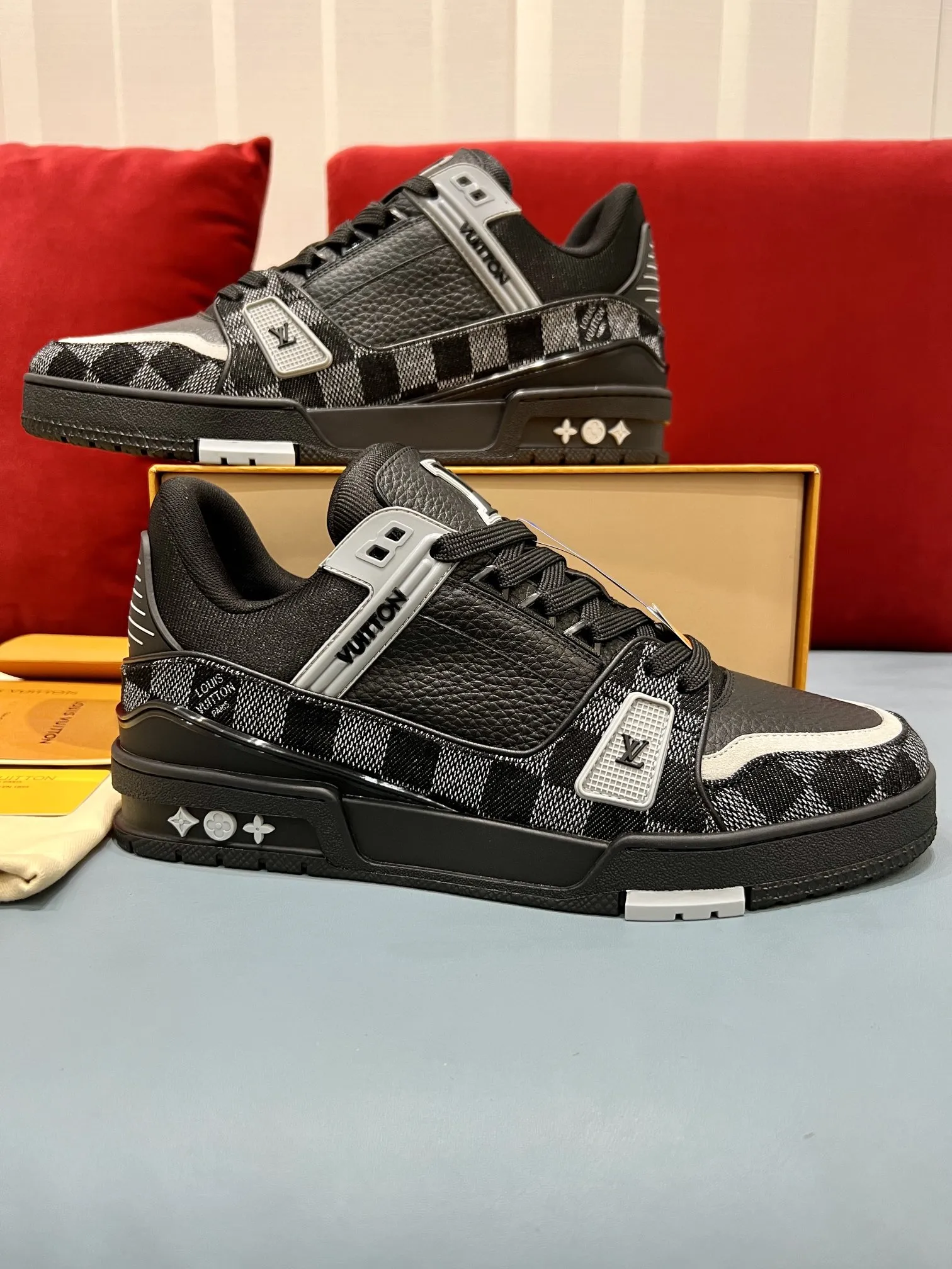 Louis Vuitton Trainer Check Black Replica Shoes – Rep Sneakers TravelReady 364