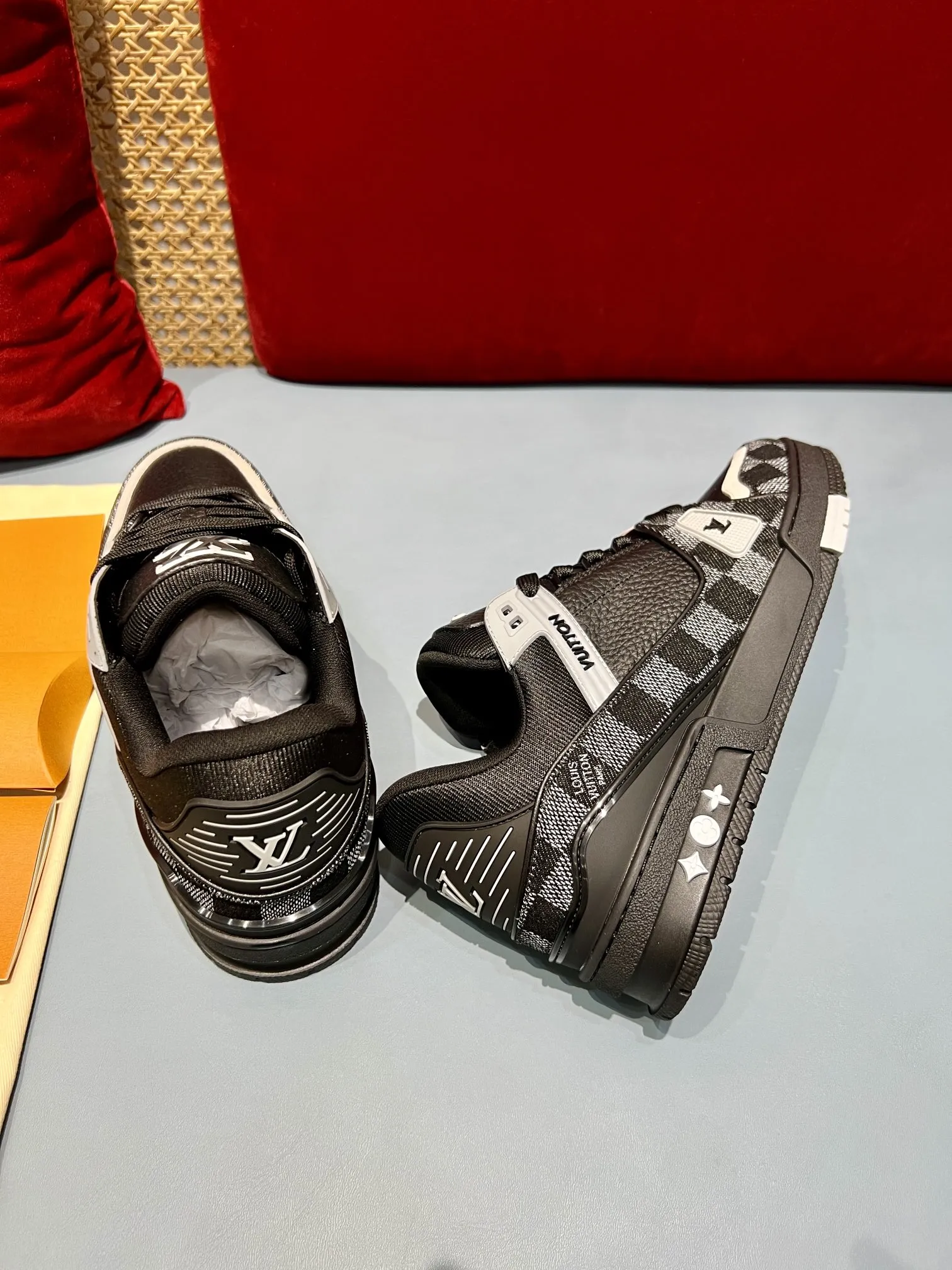 Louis Vuitton Trainer Check Black Replica Shoes – Rep Sneakers TravelReady 364