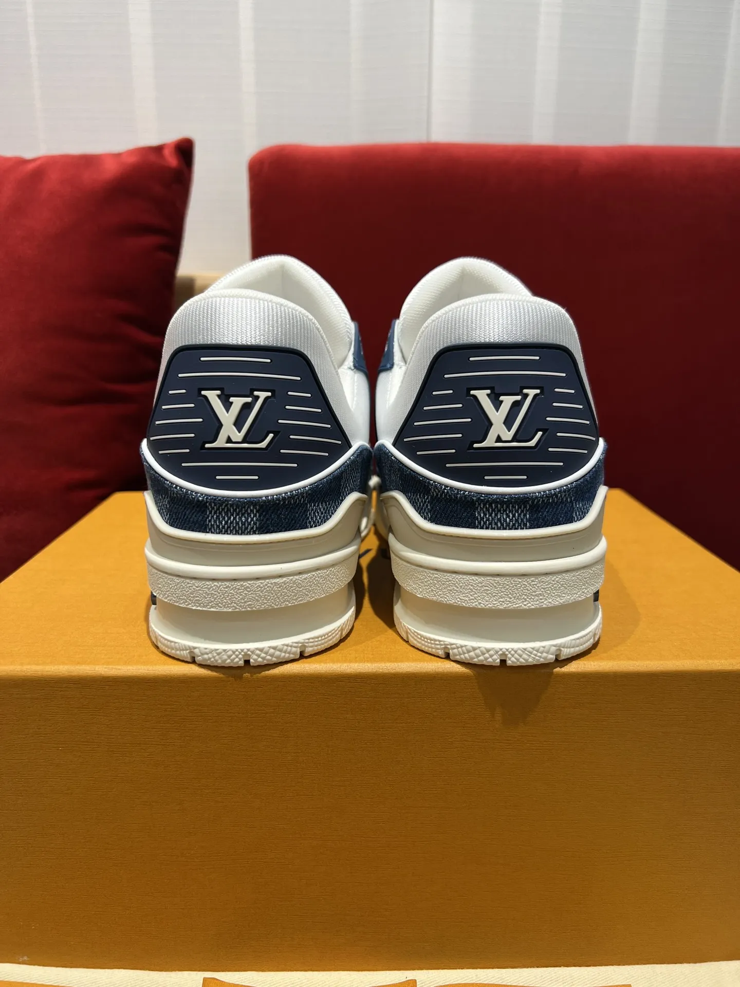 Trendsetting Louis Vuitton Trainer Check Blue White Replica Shoes –  Rep Sneakers 367