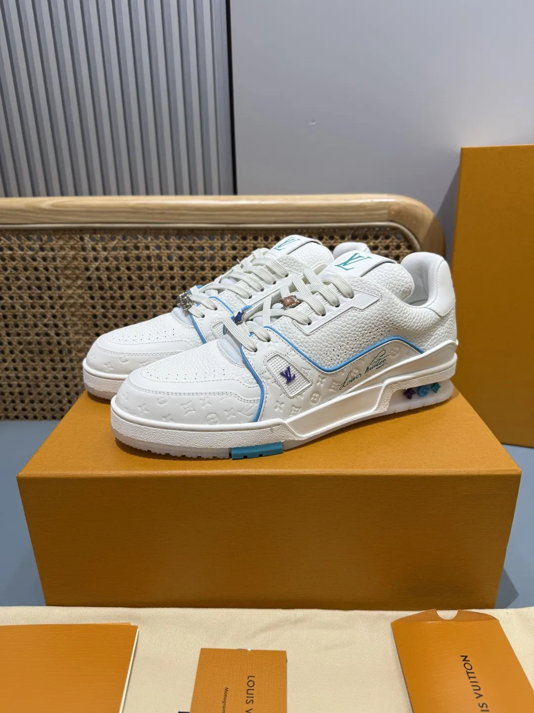 Louis Vuitton Trainer Cruise Blue Replica Shoes –  Rep Shoes Stretchable 400
