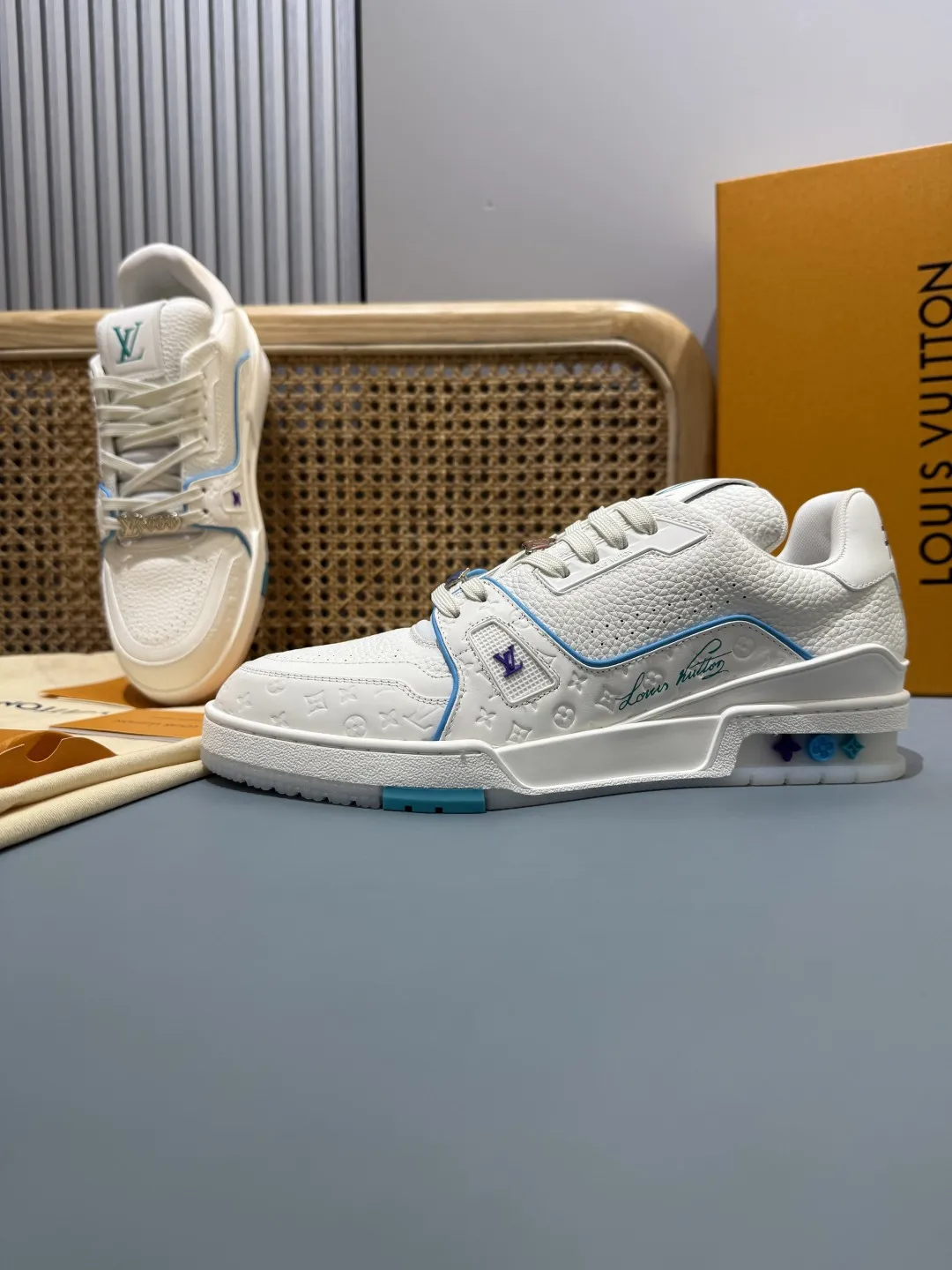 Louis Vuitton Trainer Cruise Blue Replica Shoes –  Rep Shoes Stretchable 400