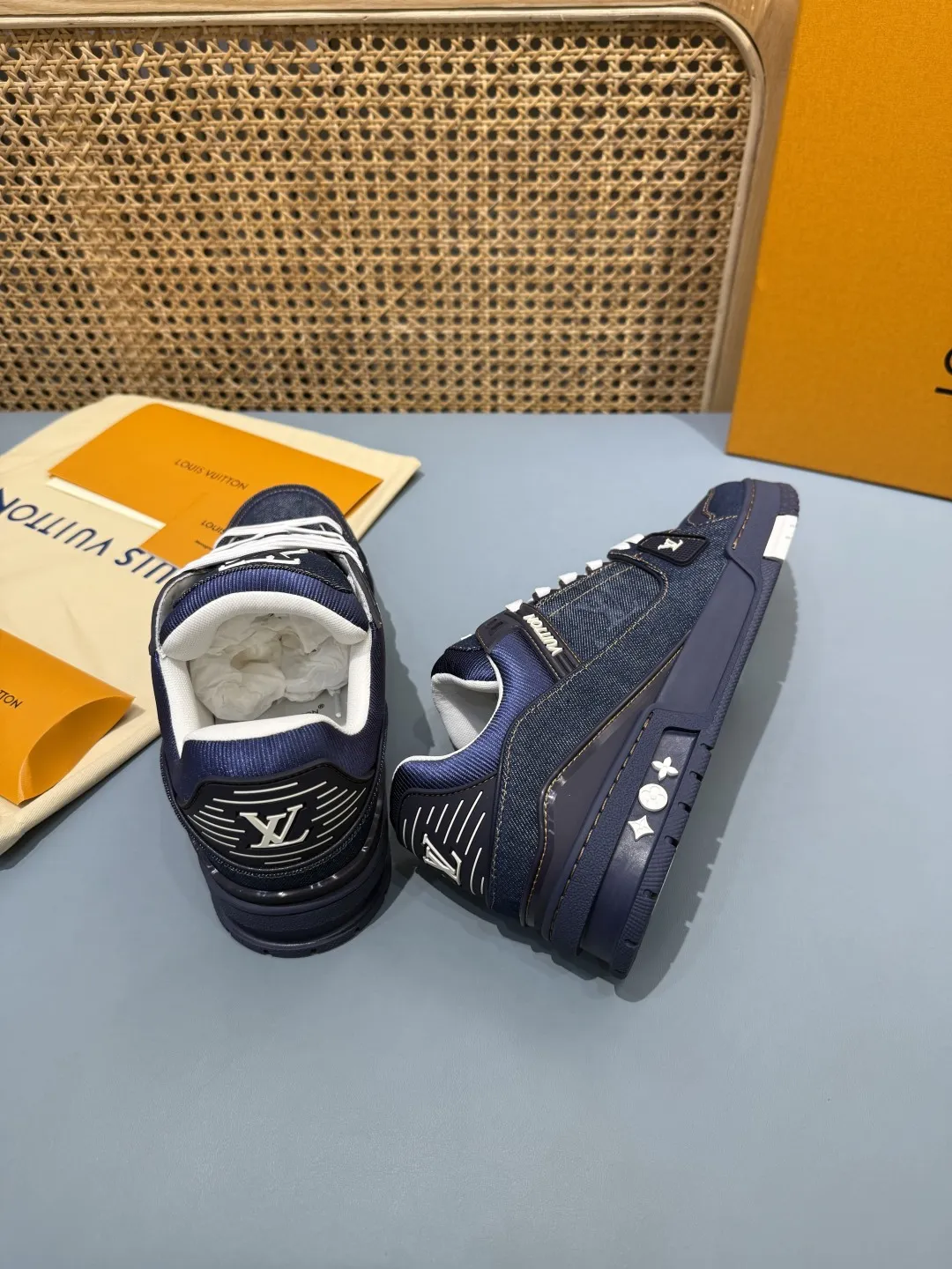 Louis Vuitton Trainer Denim Blue Replica Shoes –  Rep Shoes for Less Upgraded 447