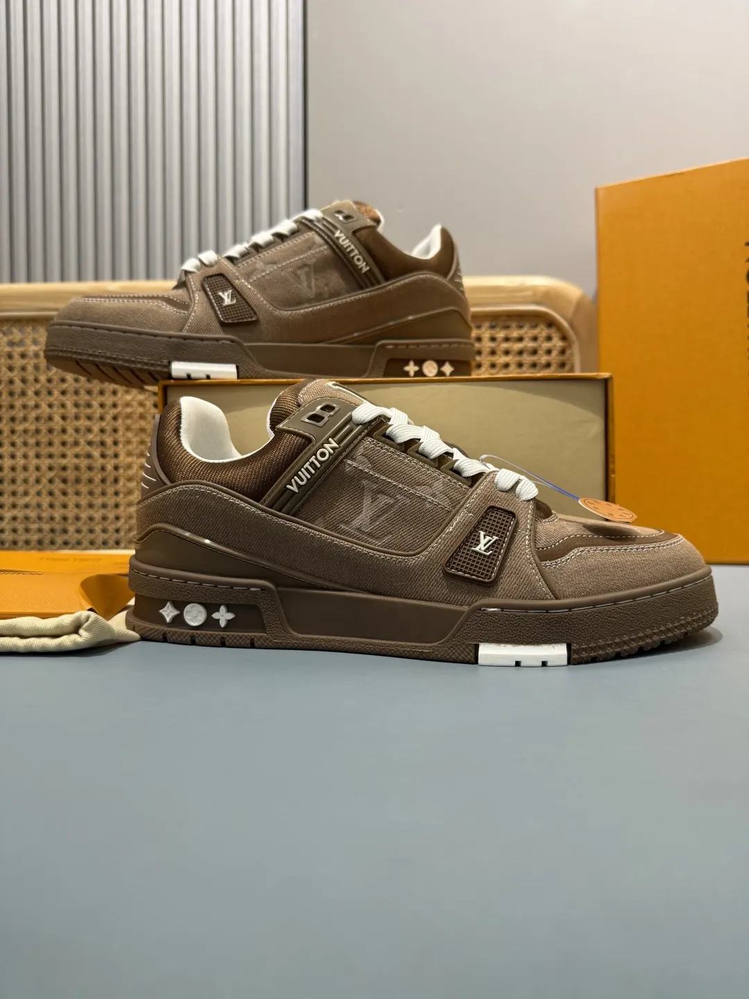 Snug Louis Vuitton Trainer Denim Brown Replica Shoes –  Rep Shoes 437
