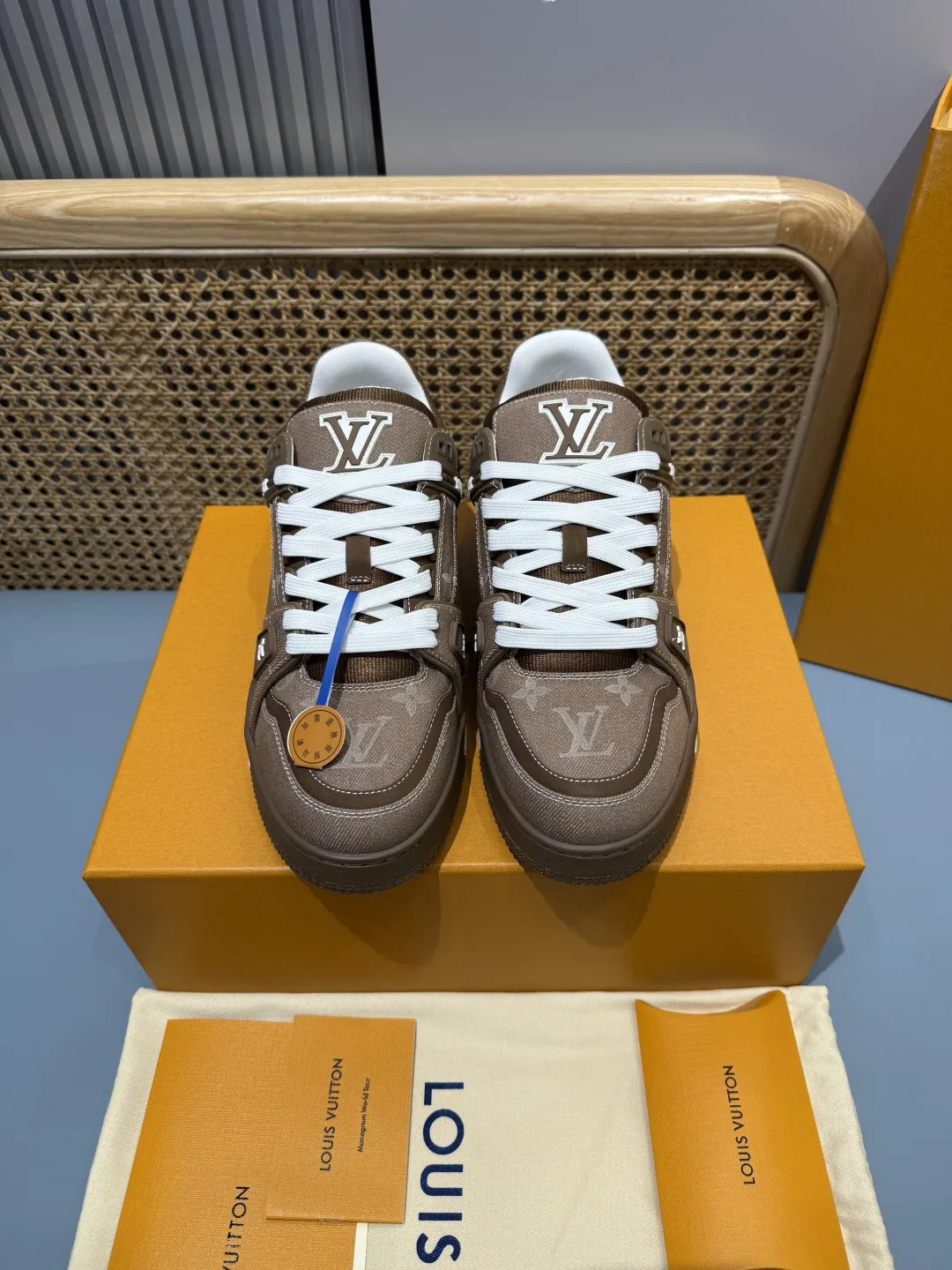 Snug Louis Vuitton Trainer Denim Brown Replica Shoes –  Rep Shoes 437