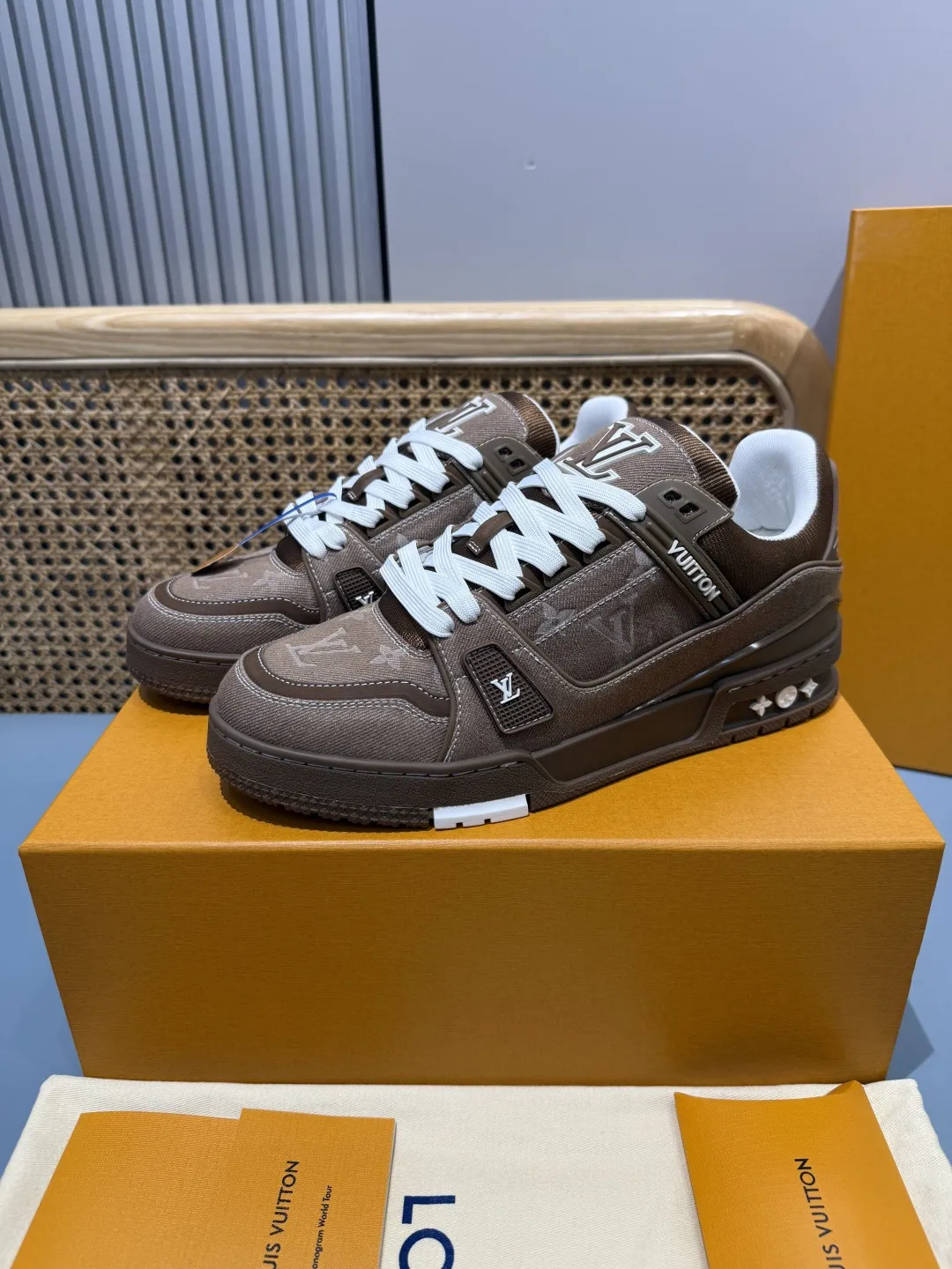 Snug Louis Vuitton Trainer Denim Brown Replica Shoes –  Rep Shoes 437