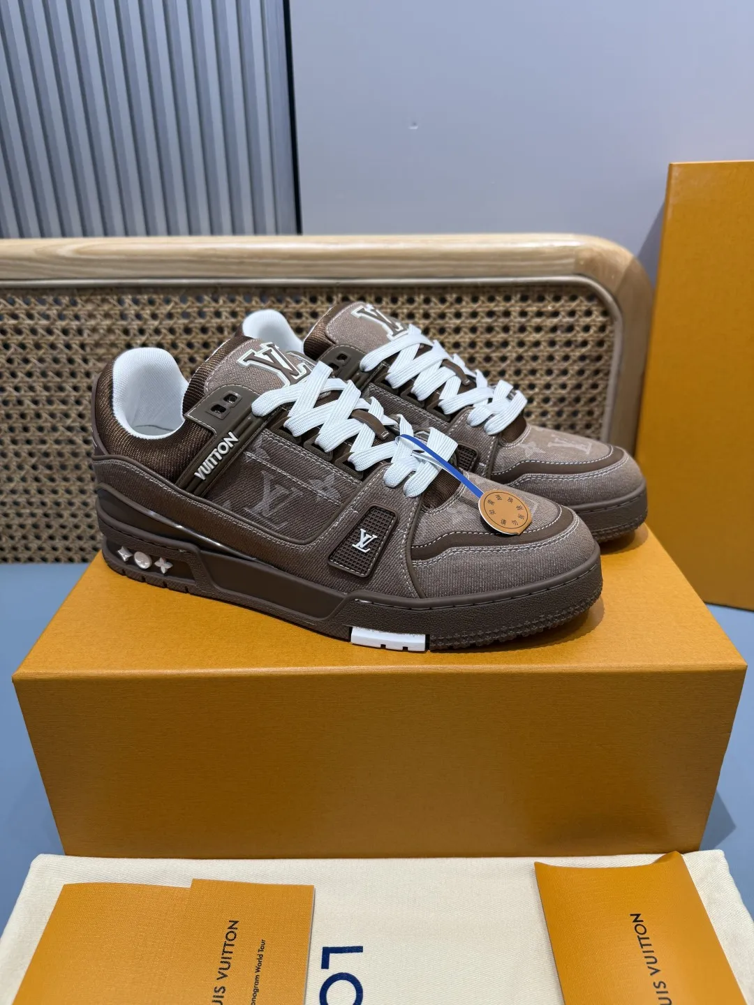 Snug Louis Vuitton Trainer Denim Brown Replica Shoes –  Rep Shoes 437