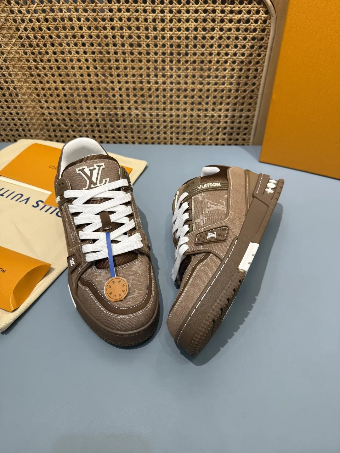 Snug Louis Vuitton Trainer Denim Brown Replica Shoes –  Rep Shoes 437