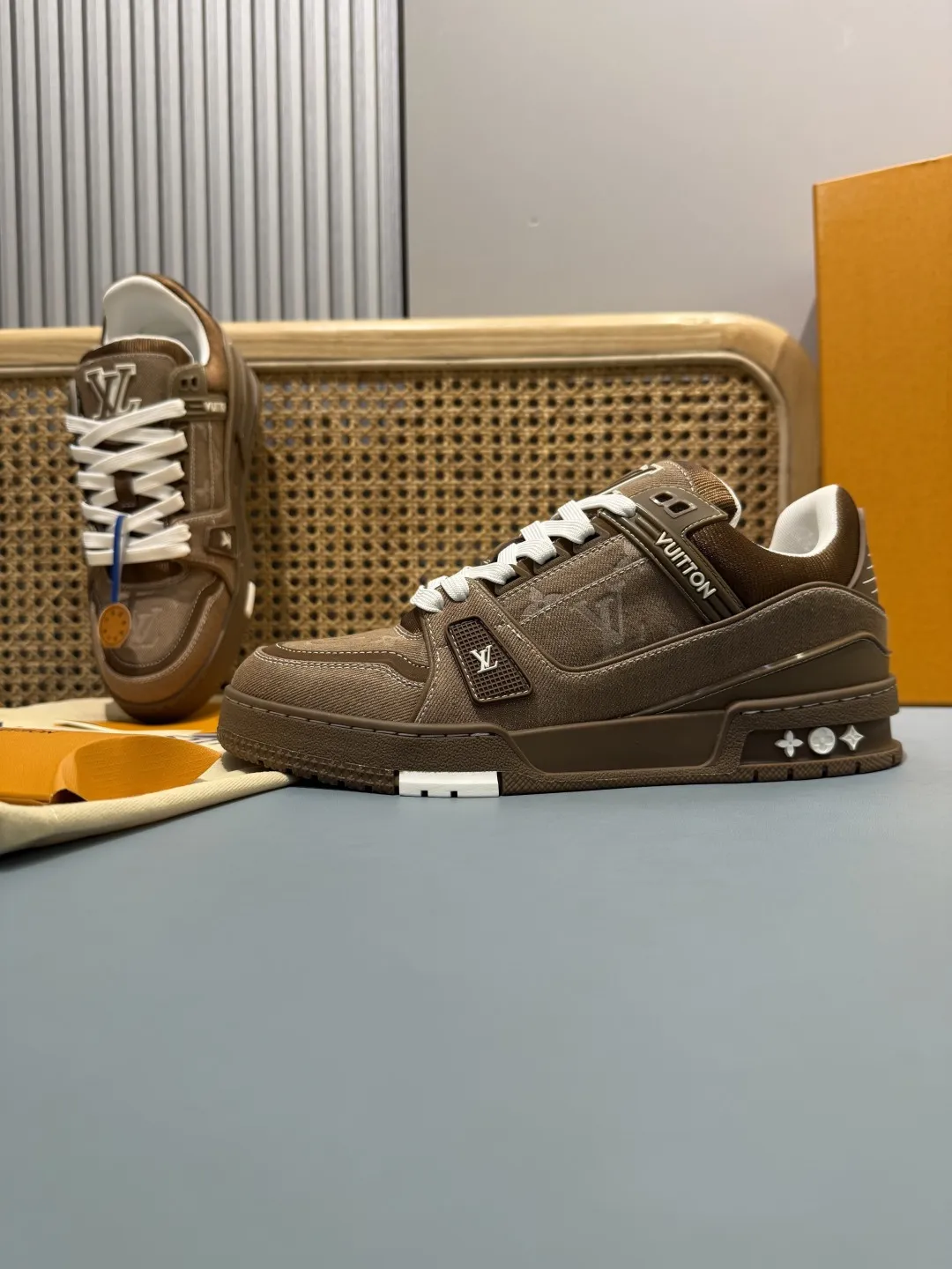 Snug Louis Vuitton Trainer Denim Brown Replica Shoes –  Rep Shoes 437