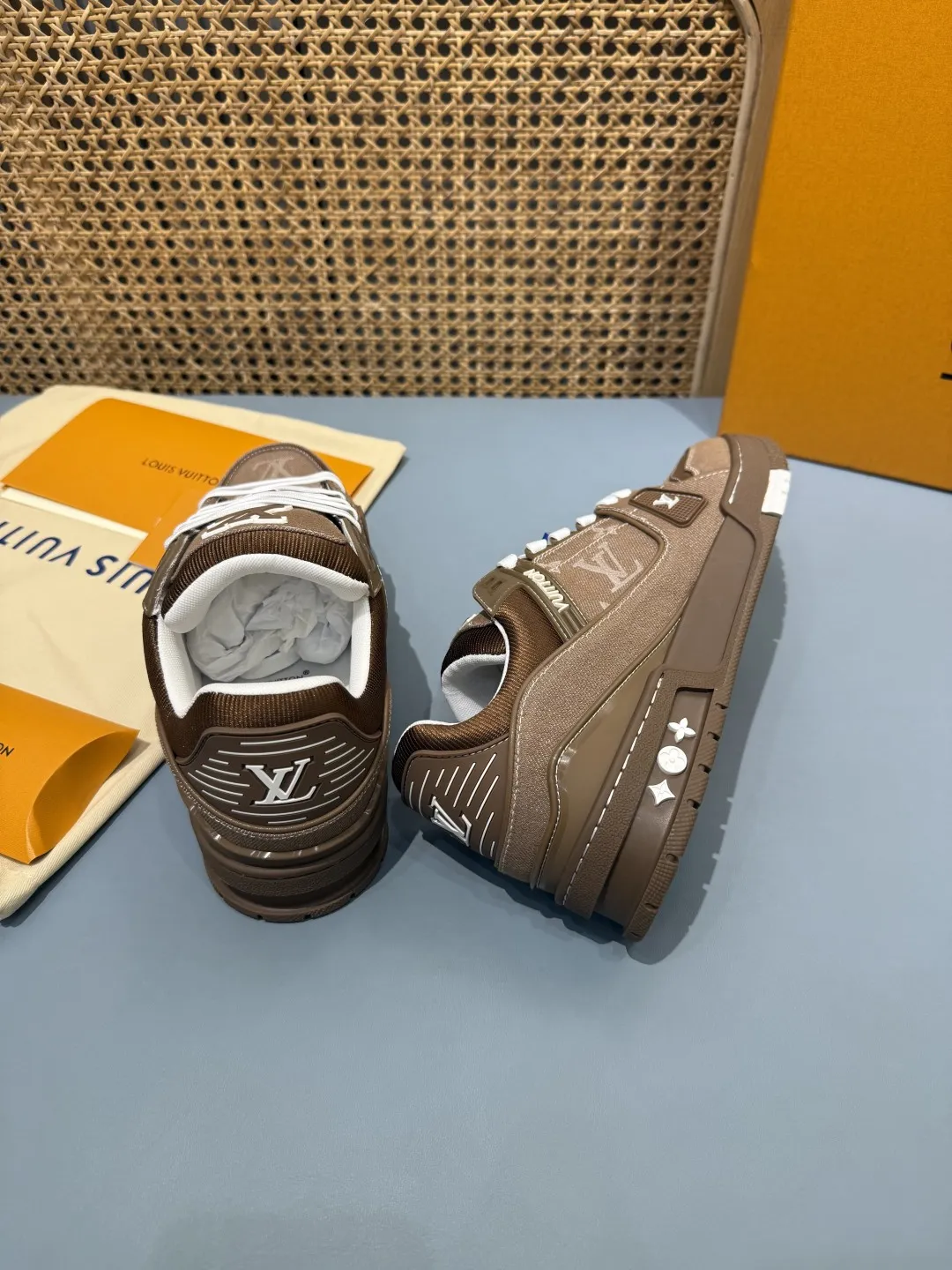 Snug Louis Vuitton Trainer Denim Brown Replica Shoes –  Rep Shoes 437