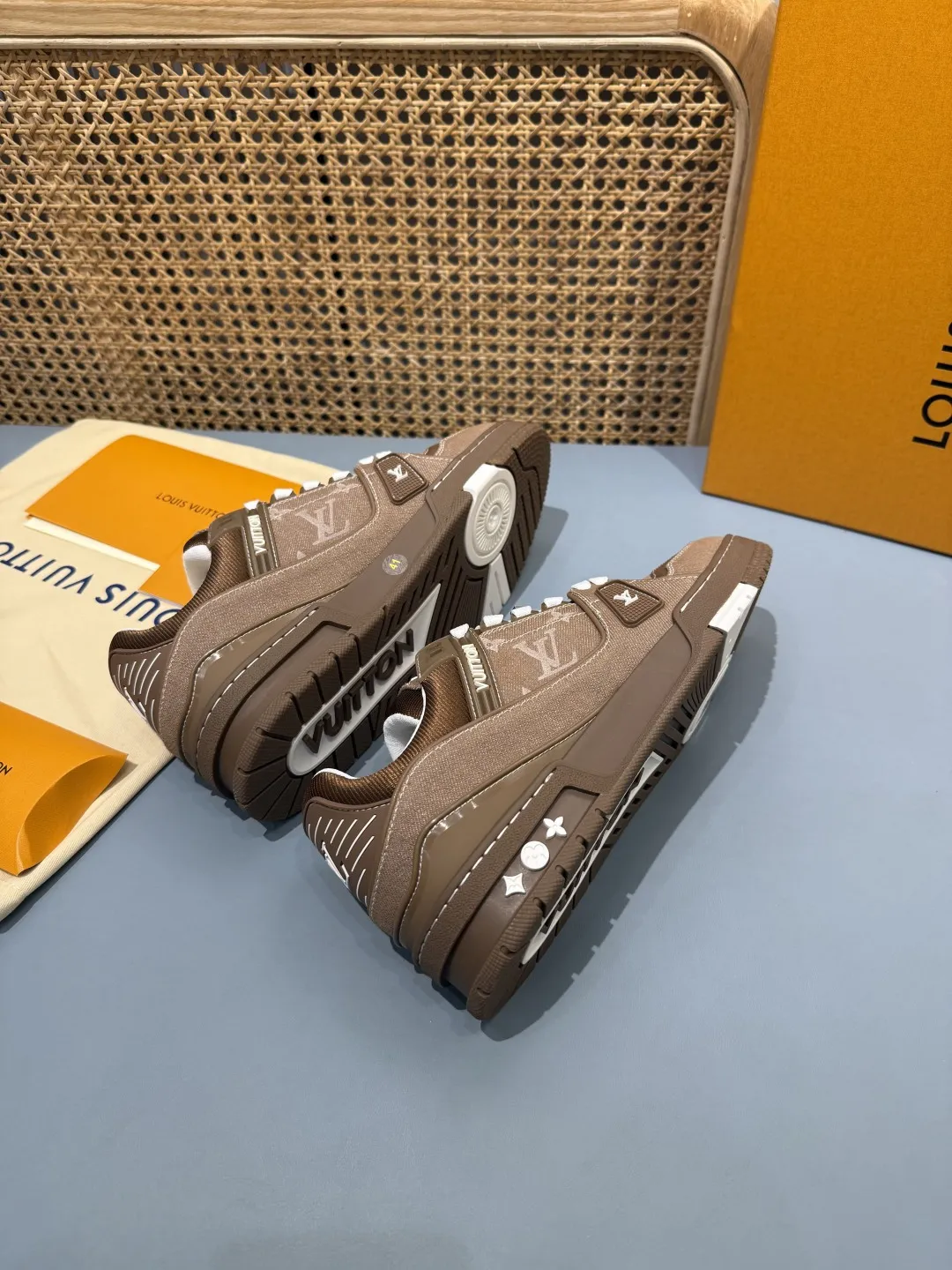 Snug Louis Vuitton Trainer Denim Brown Replica Shoes –  Rep Shoes 437