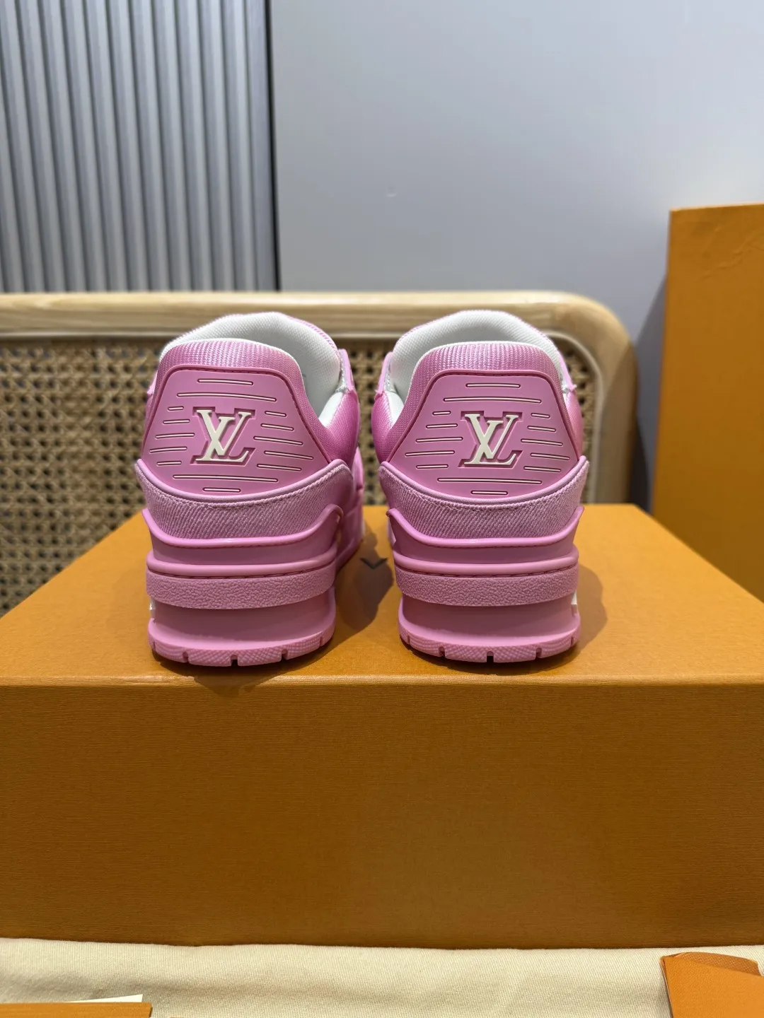 Louis Vuitton Trainer Denim Pink Replica Shoes with Rep Sneakers Style TravelReady 438
