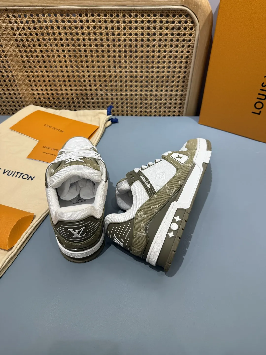 Louis Vuitton Trainer Green Denim Sneakers – Replica Louis Vuitton Edition with  Rep Shoes Resilient 452