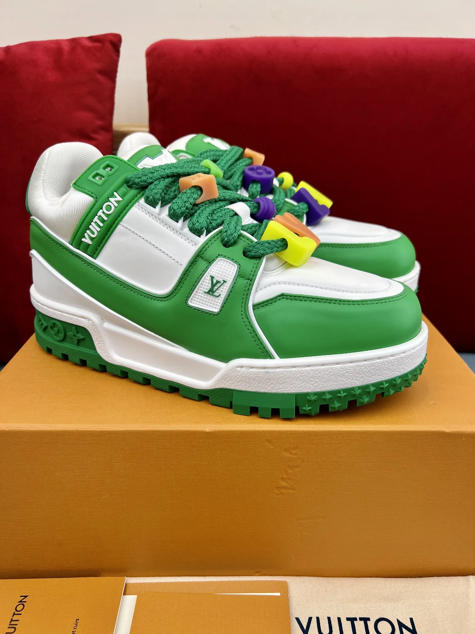 Timeless Louis Vuitton Trainer Green White Replica Shoes –  Rep Sneakers 352