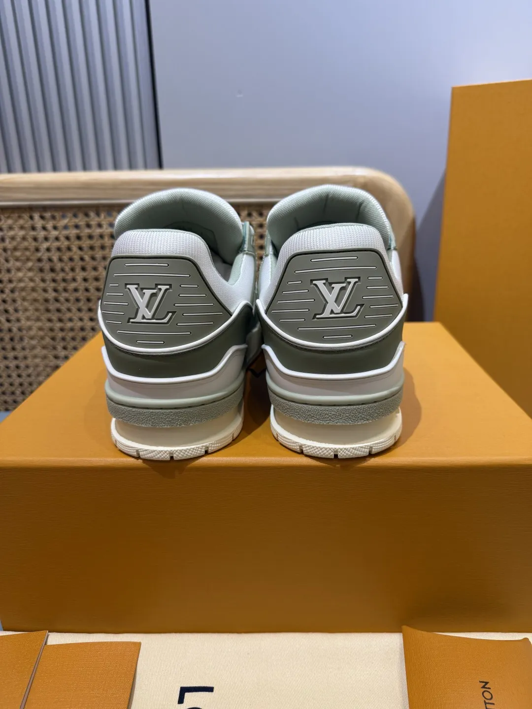 Louis Vuitton Trainer Khaki Green Replica Shoes with Rep Sneakers Style Elegant 425