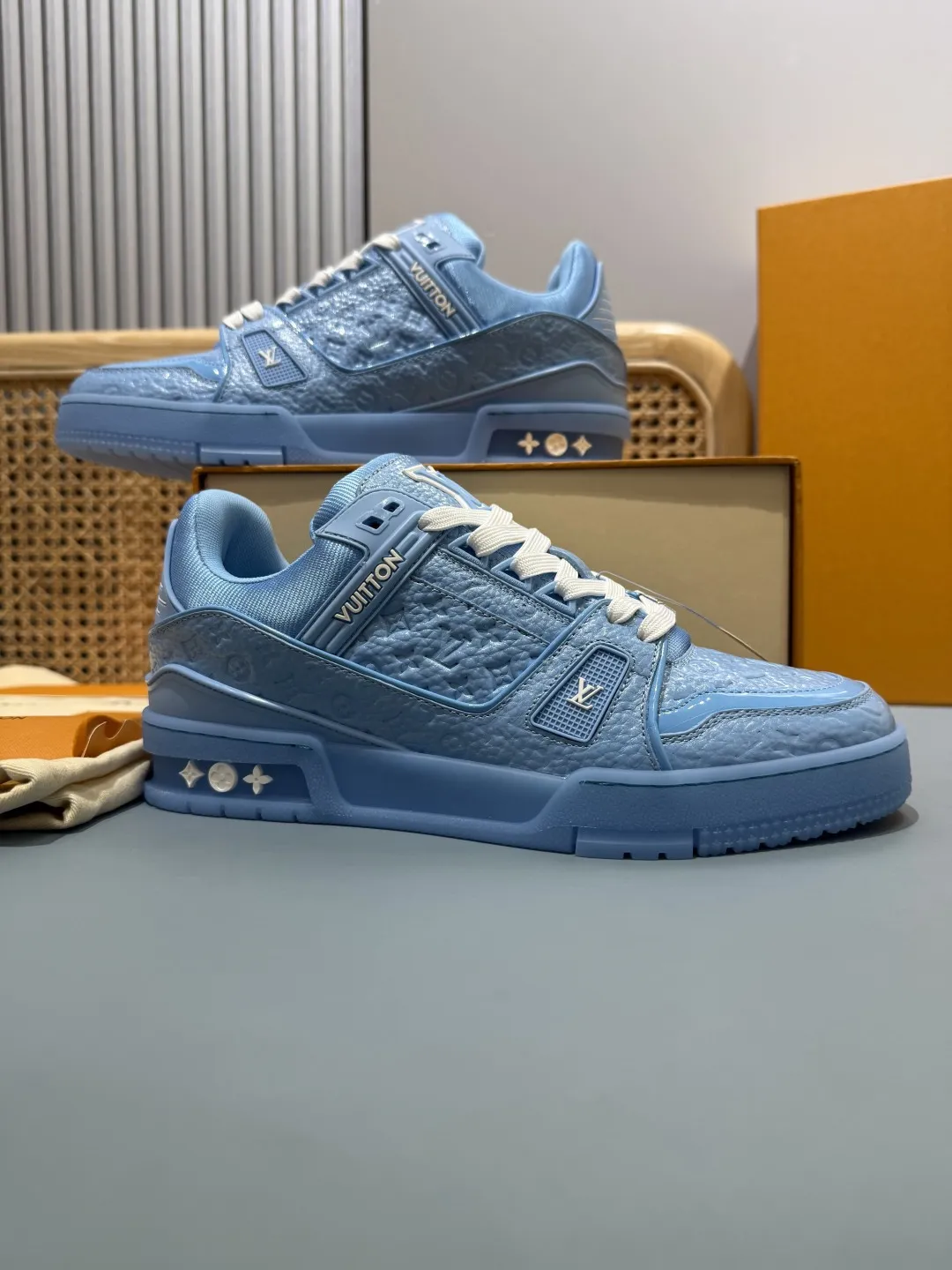 Breathable Louis Vuitton Trainer Limited Blue Replica  Shoes – Premium Rep Shoes 413